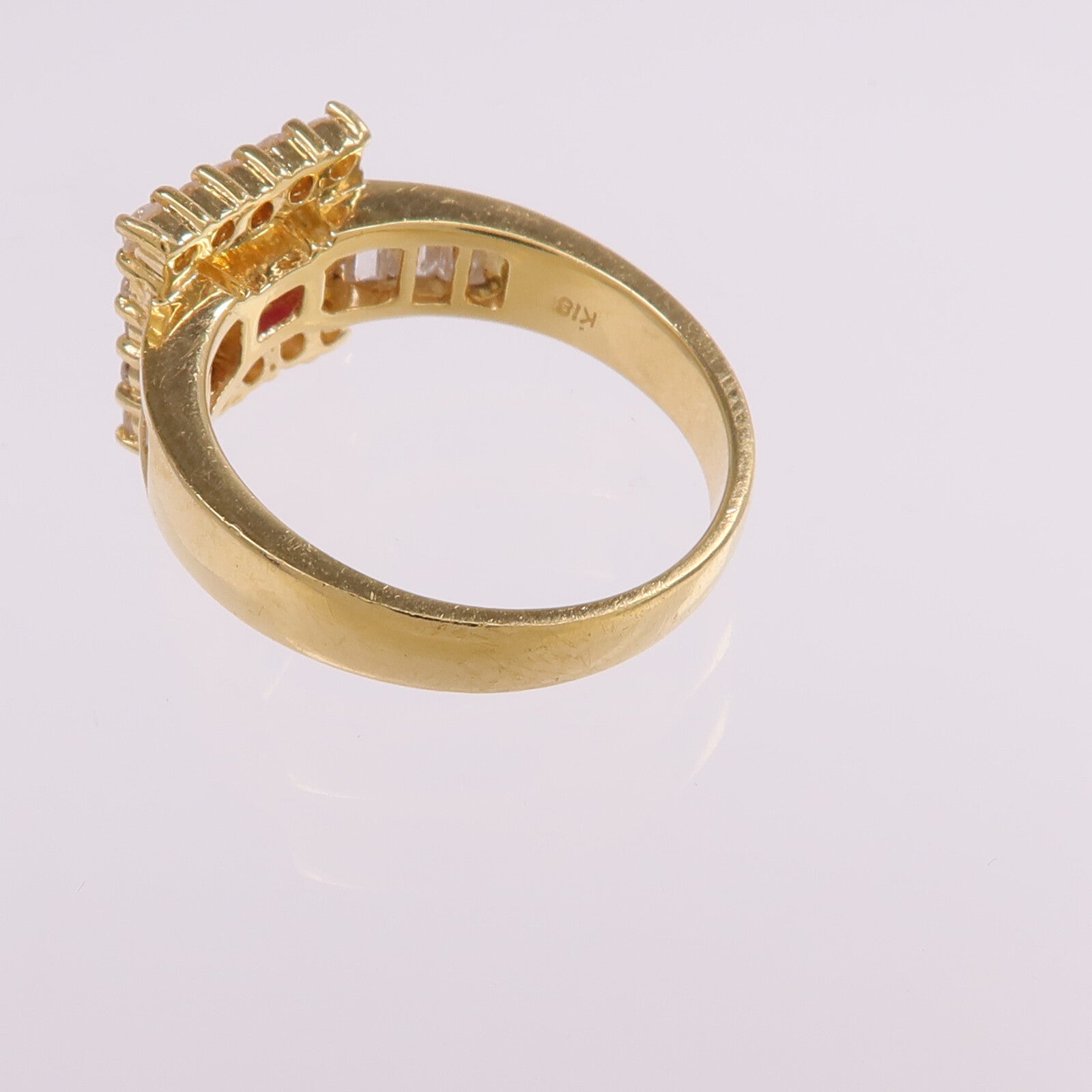 JEWELRY 【激減優惠】18K黃金Ruby Diamond Ring紅寶石/鑽石戒指US#6