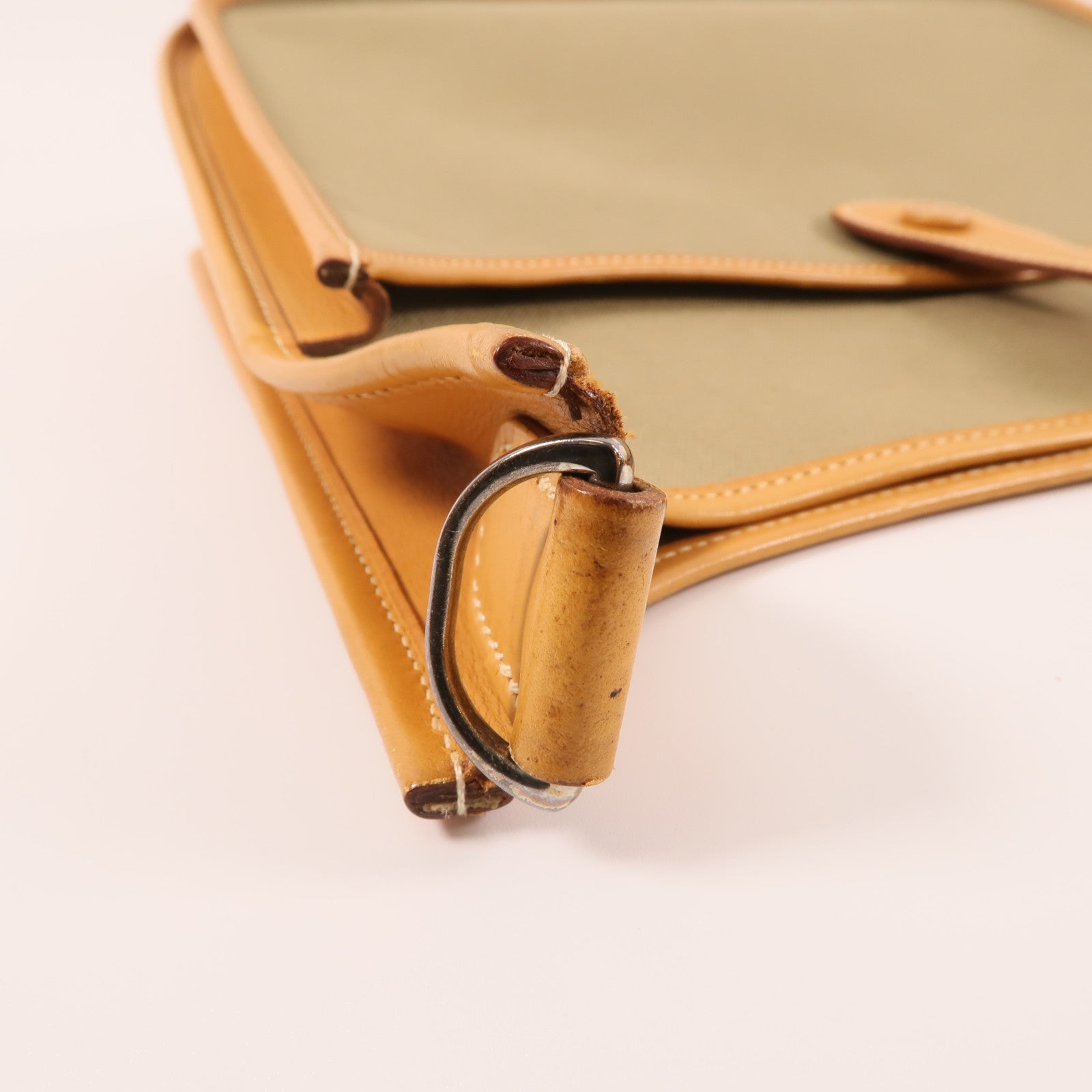 HERMES 帆布Evelyne PM銀扣肩背袋