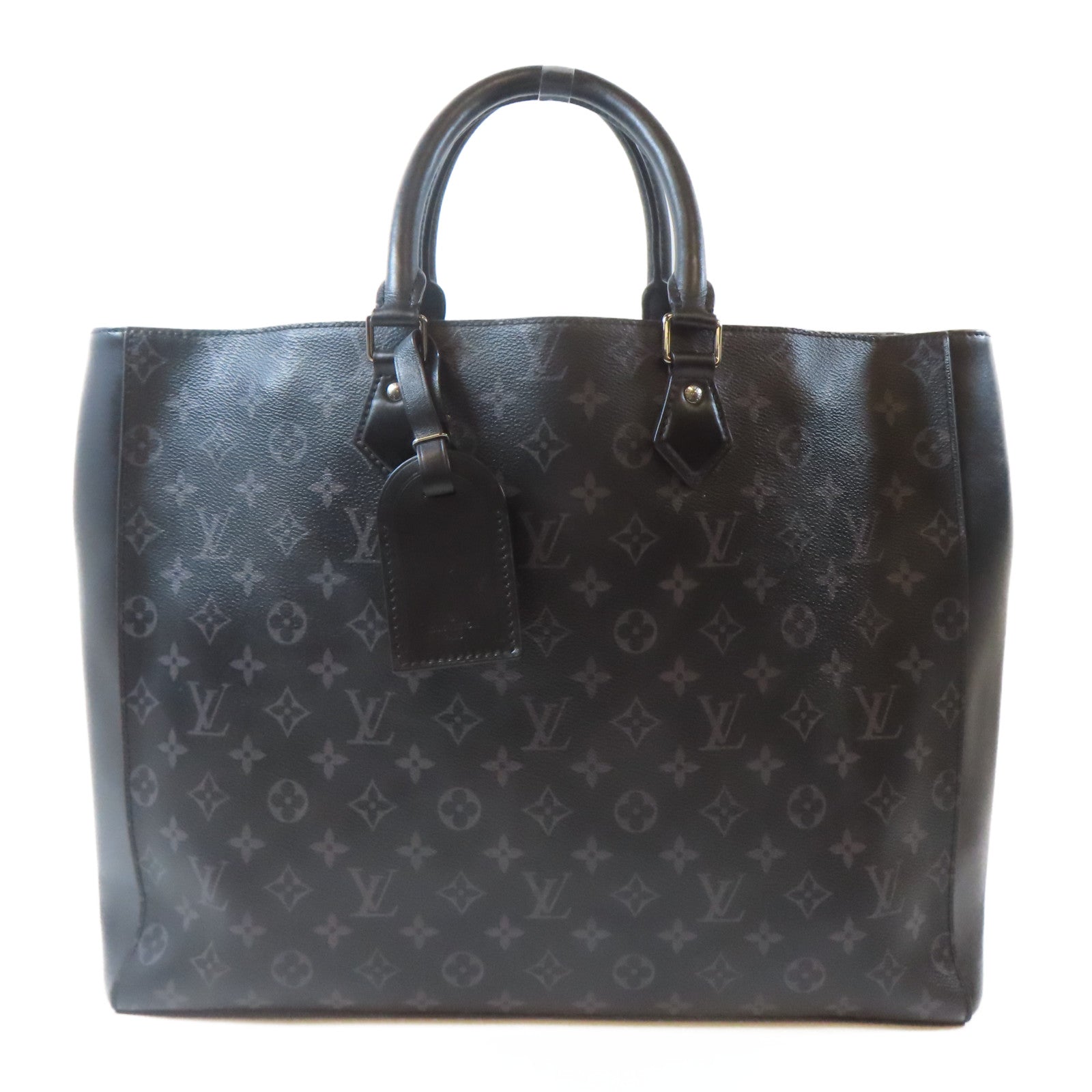 LOUIS VUITTON Monogram Eclipse Grand Sac銀扣手挽袋黑色