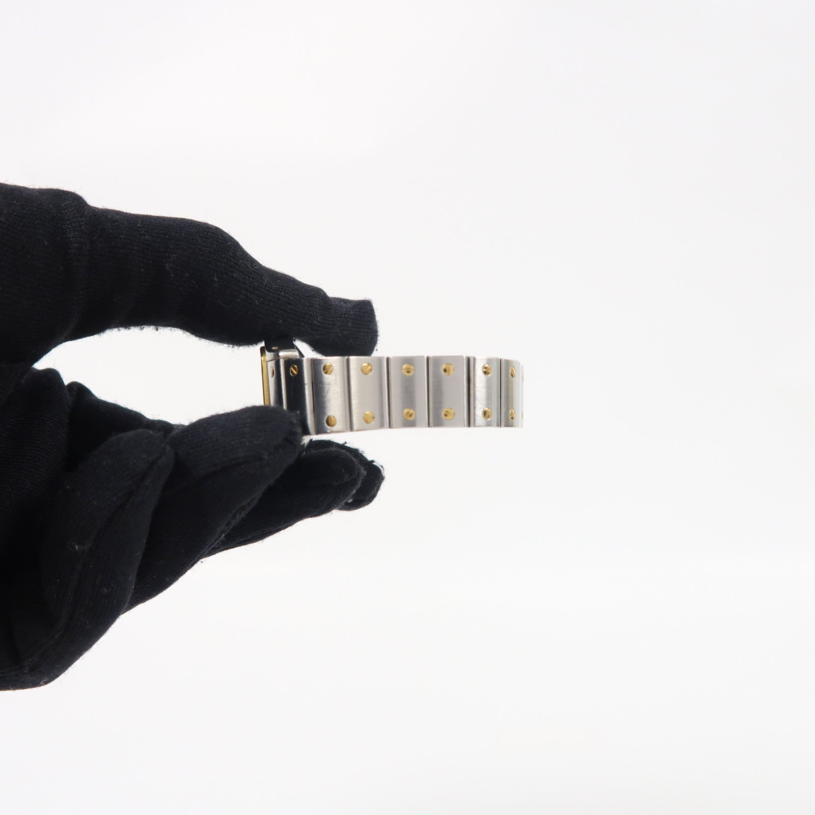 CARTIER Santos Galbee 18K黃金/不鏽鋼手錶自動機芯白色