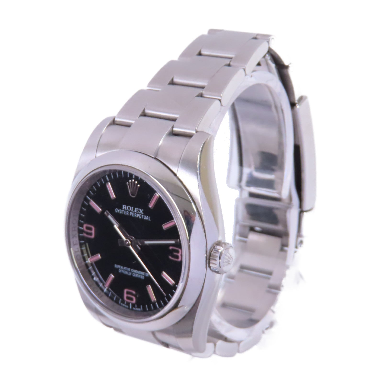 ROLEX Oyster Perpetual Watch不鏽鋼自動機芯手錶黑色