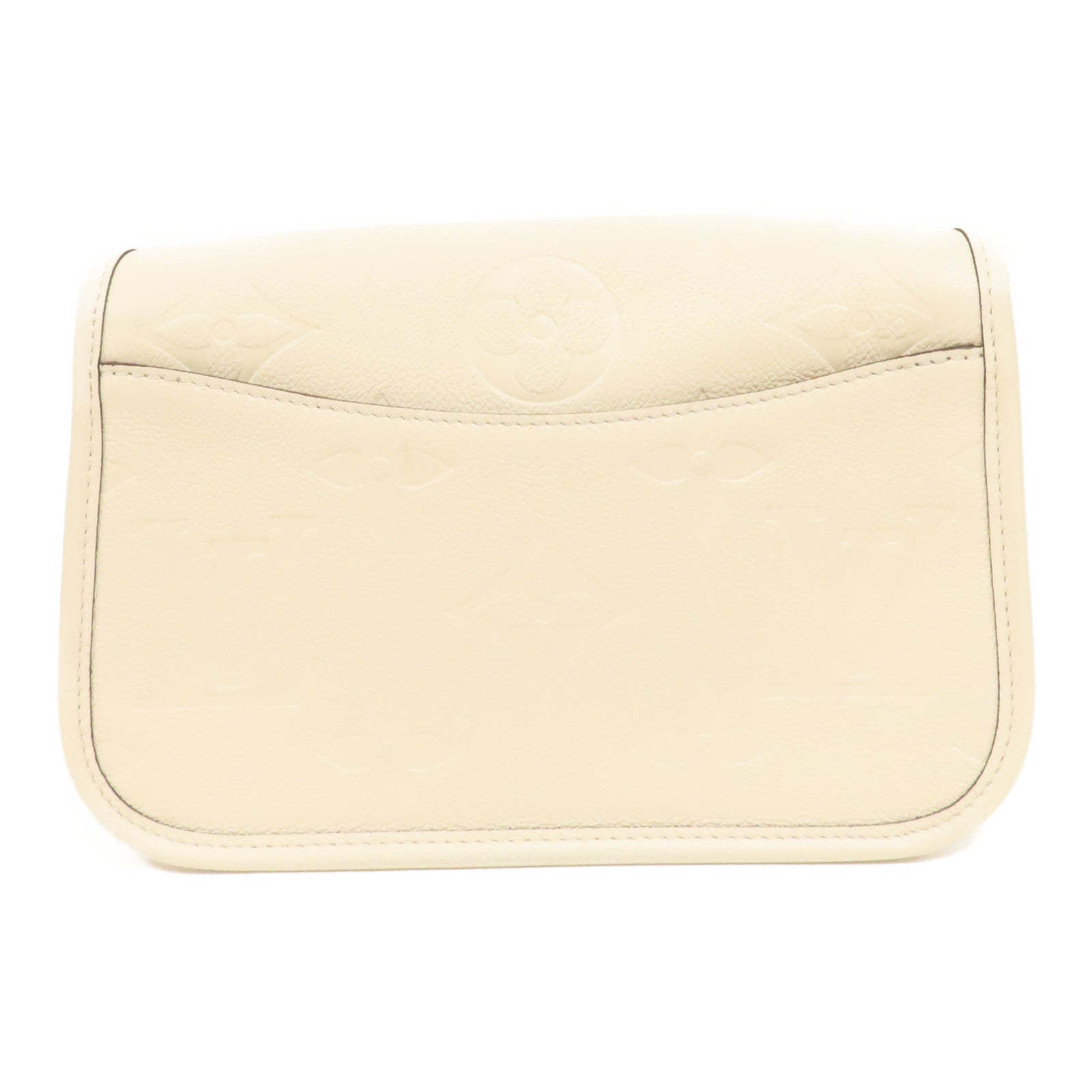 LOUIS VUITTON Monogram Empreinte Diane金扣肩背袋白色
