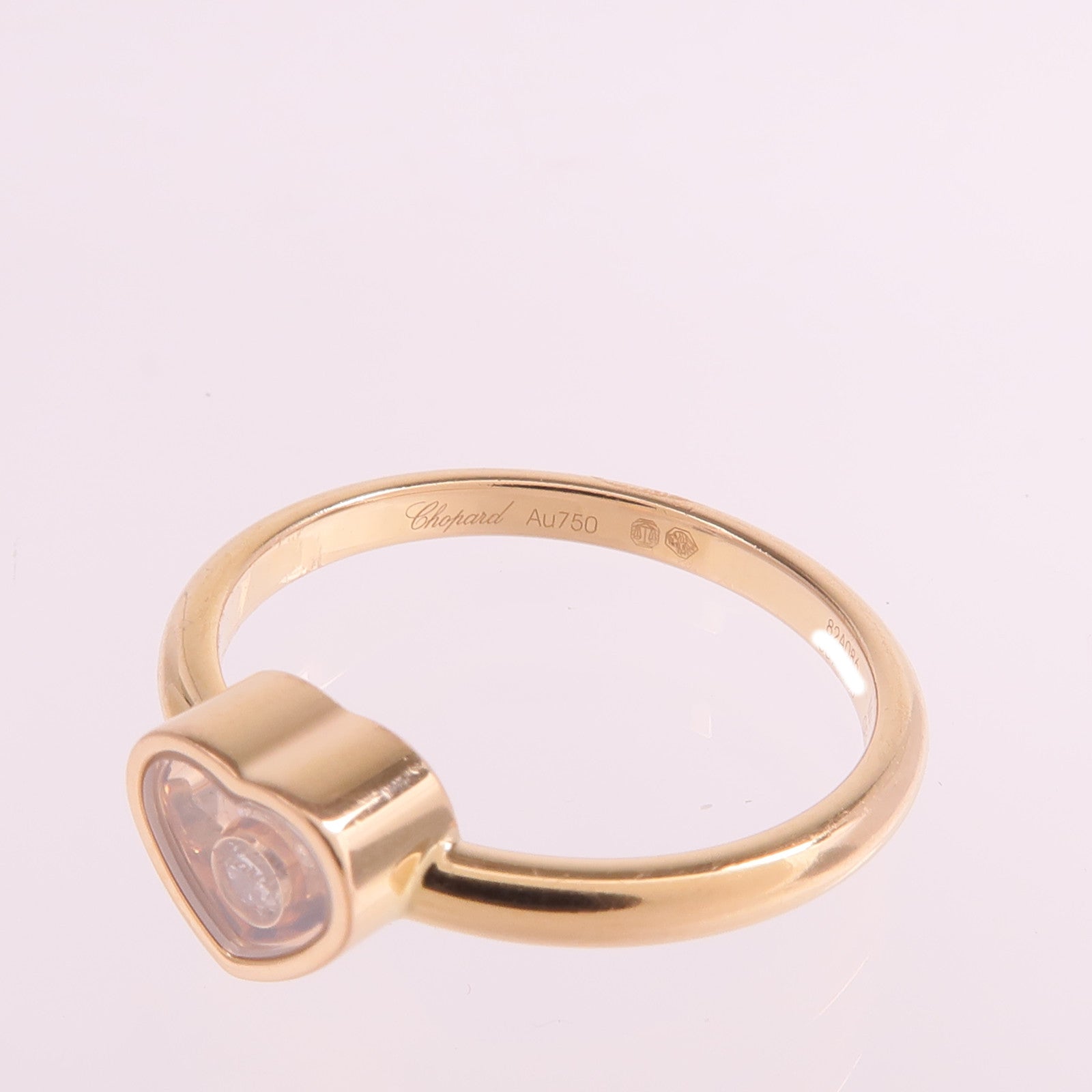 Chopard 18K玫瑰金My Happy Hearts Ring鑽石戒指US#5.75