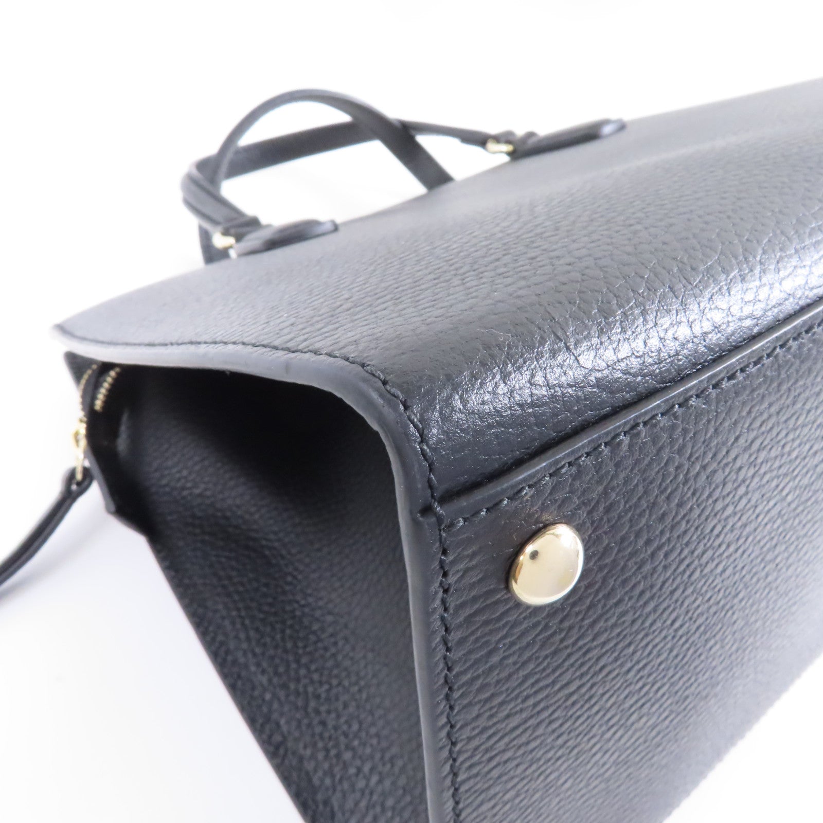 GUCCI 牛皮皮革Soho Shoulder Bag金扣手挽肩背兩用袋黑色
