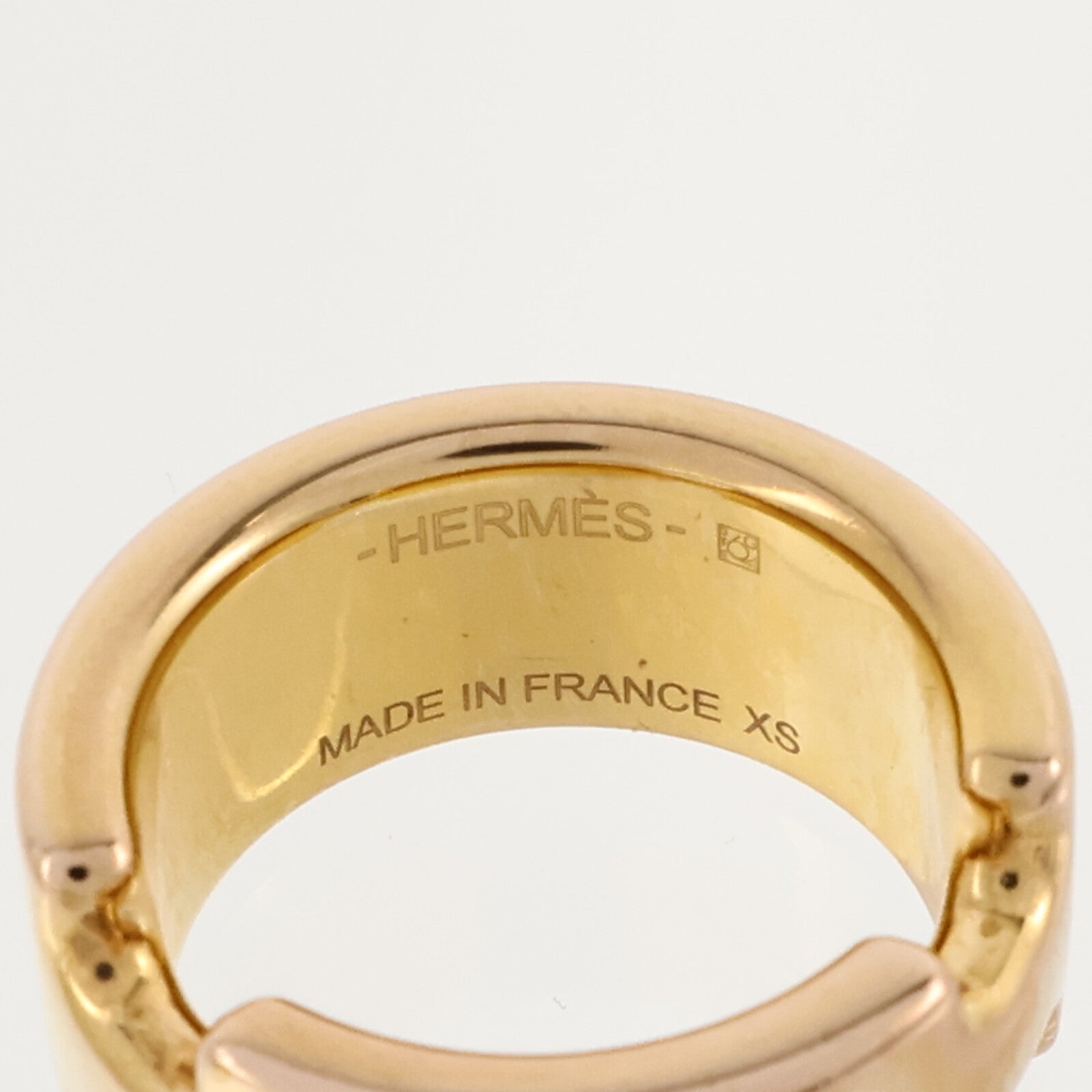 HERMES Madame皮革/金屬Olympe Ring Small Model戒指Gold