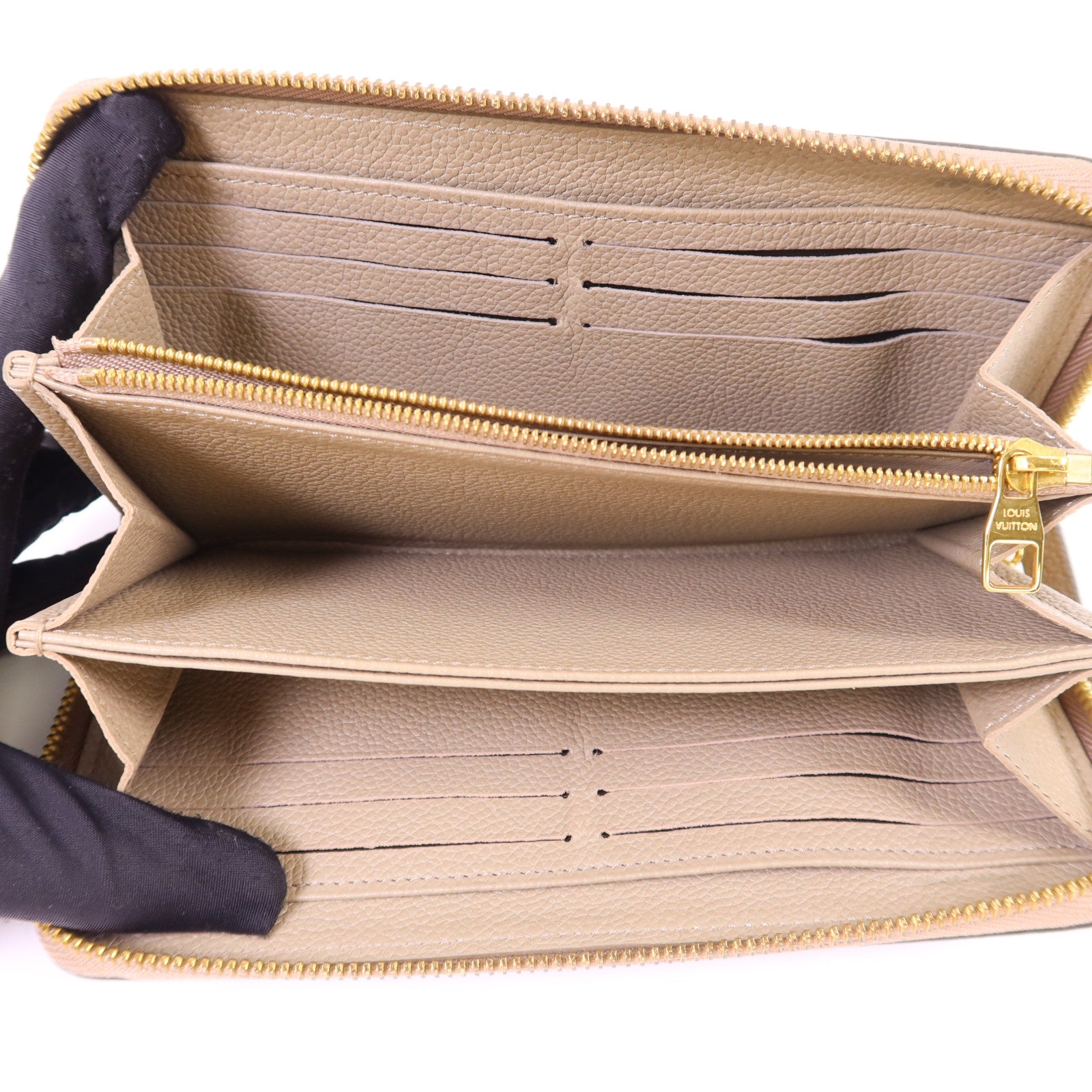 LOUIS VUITTON Monogram Empreinte Long Round Wallet金扣長錢包