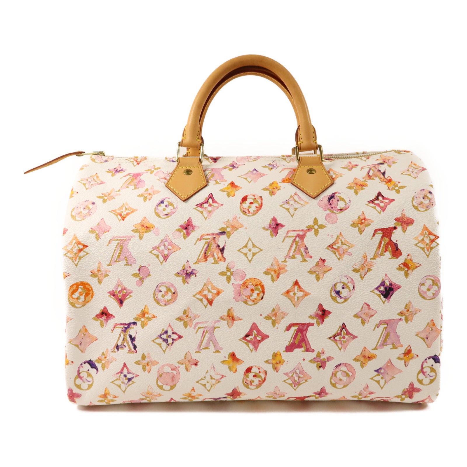 LOUIS VUITTON Monogram Watercolor Speedy 35金扣手挽袋