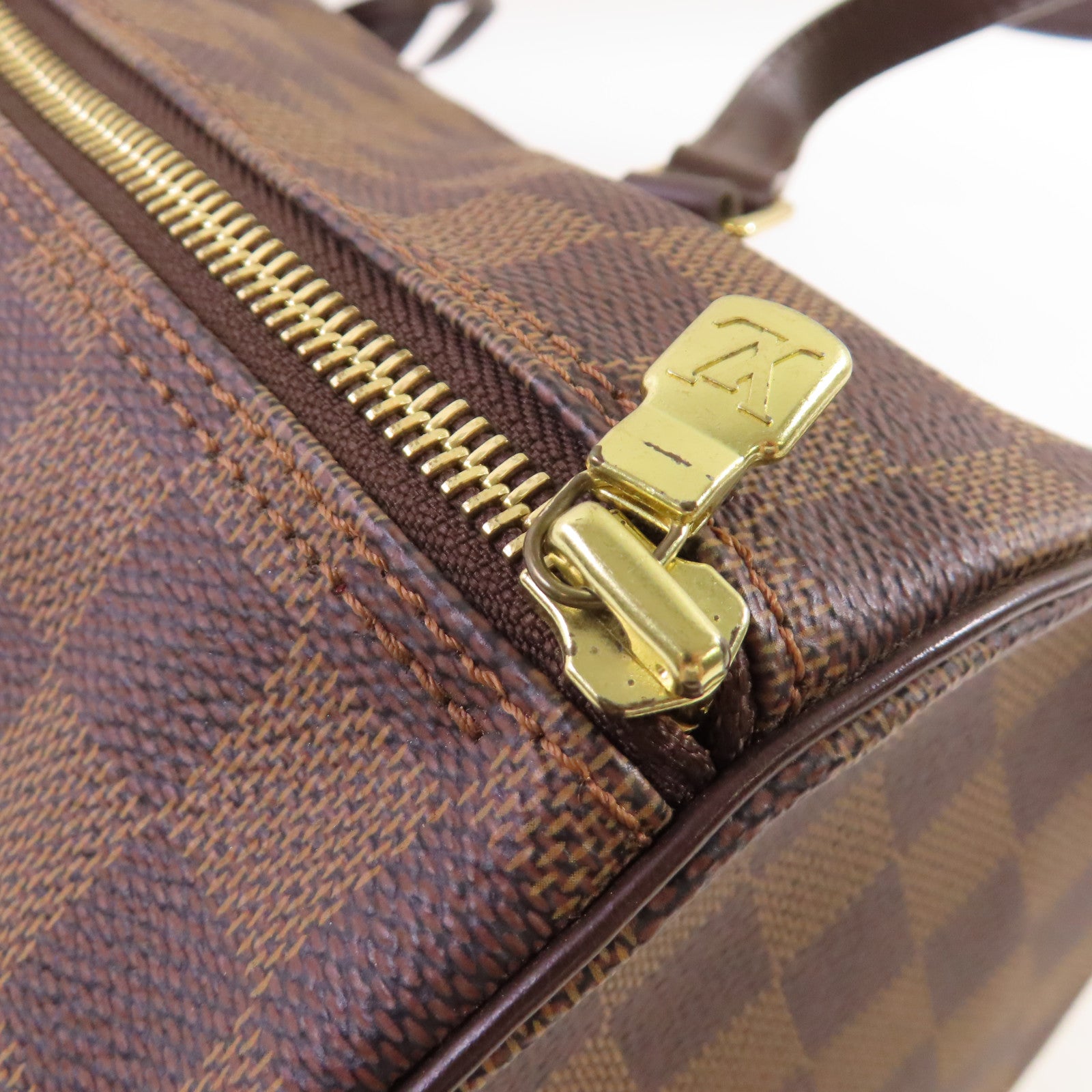 LOUIS VUITTON Damier Azur Papillon GM Shoulder Bag金扣肩背袋啡色