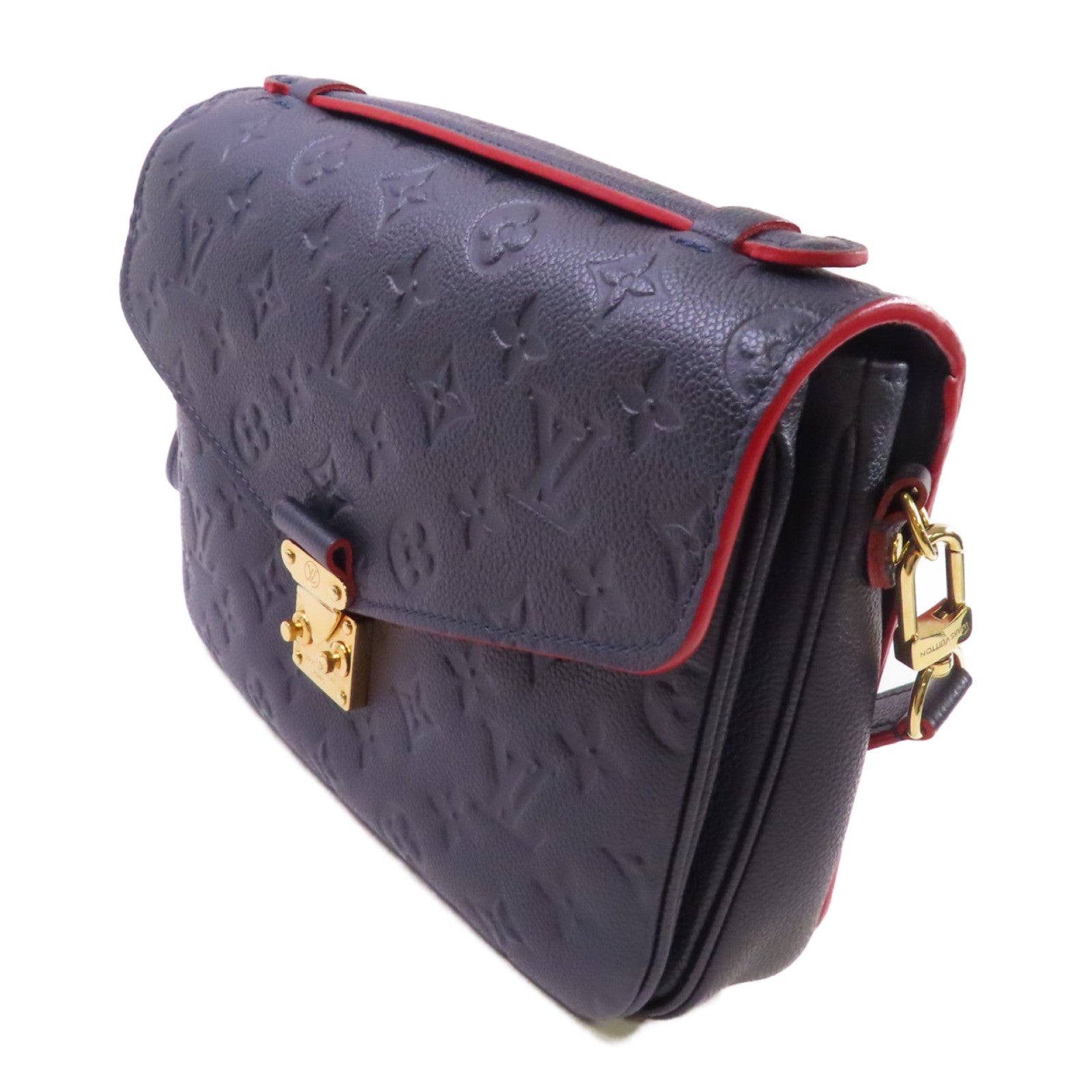 LOUIS VUITTON Monogram Empreinte Pochette Metis 2Way Shoulder Bag金扣手挽肩背兩用袋寶藍色/紅色