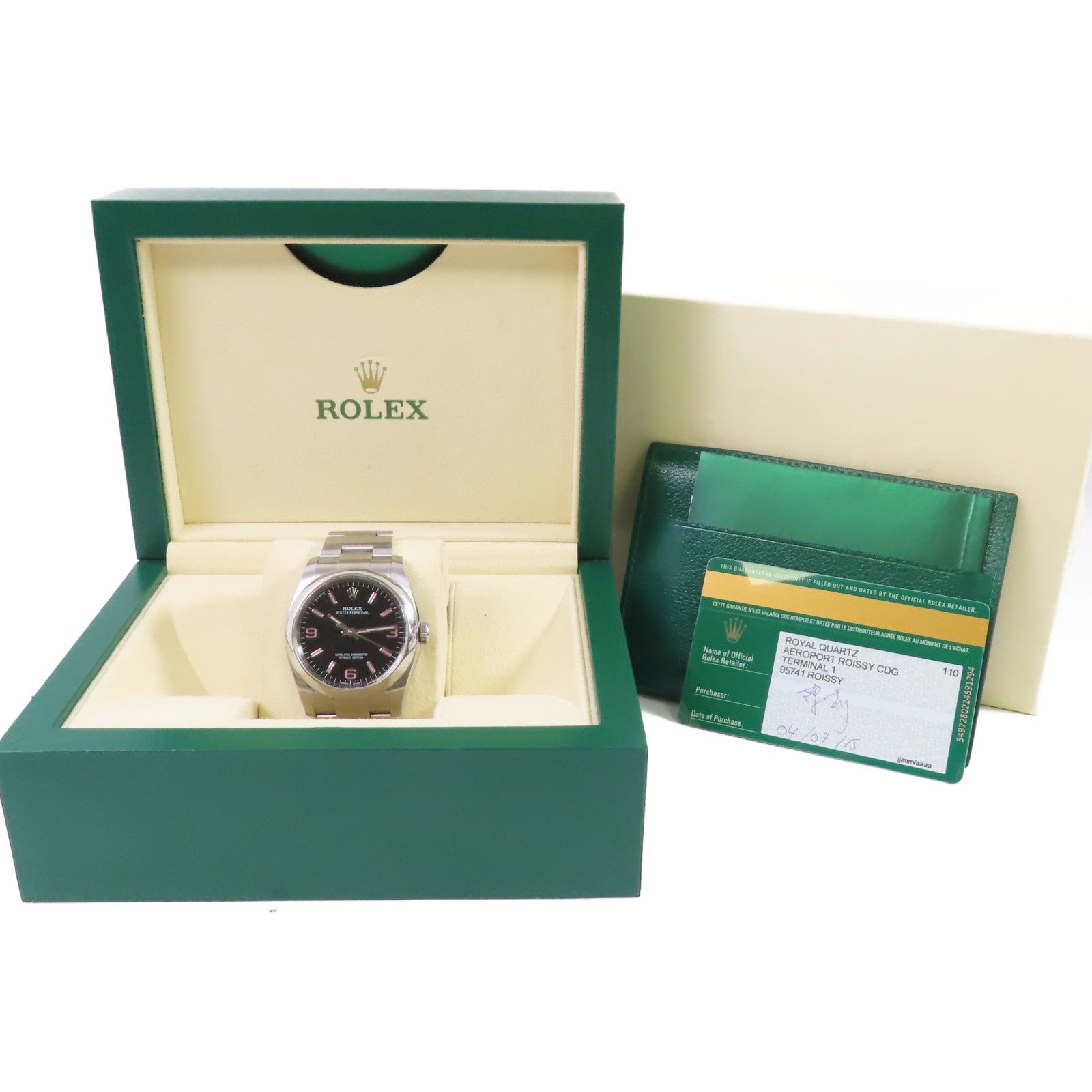 ROLEX Oyster Perpetual Watch不鏽鋼自動機芯手錶黑色