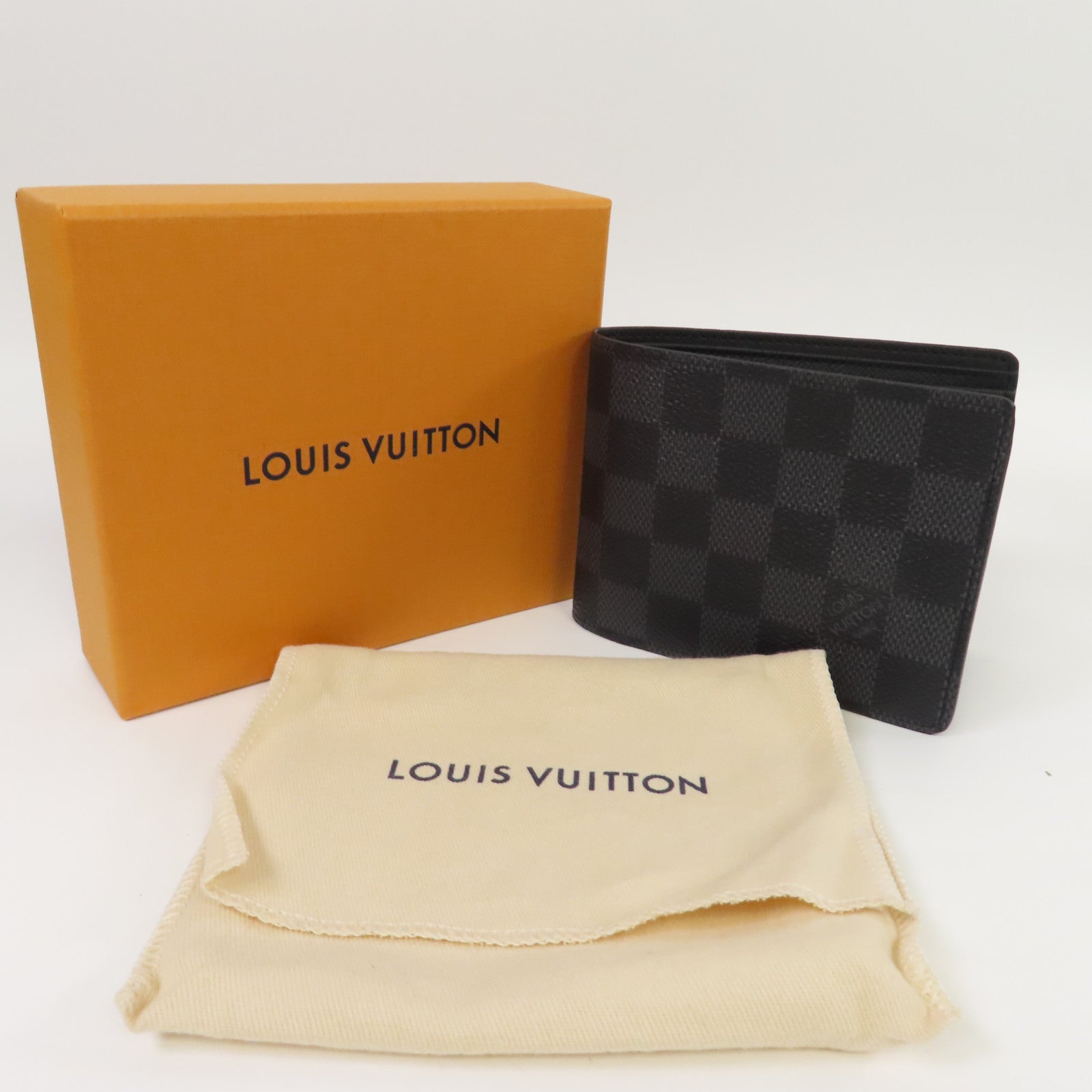 LOUIS VUITTON Damier Graphite Slender Wallet折疊錢包黑色