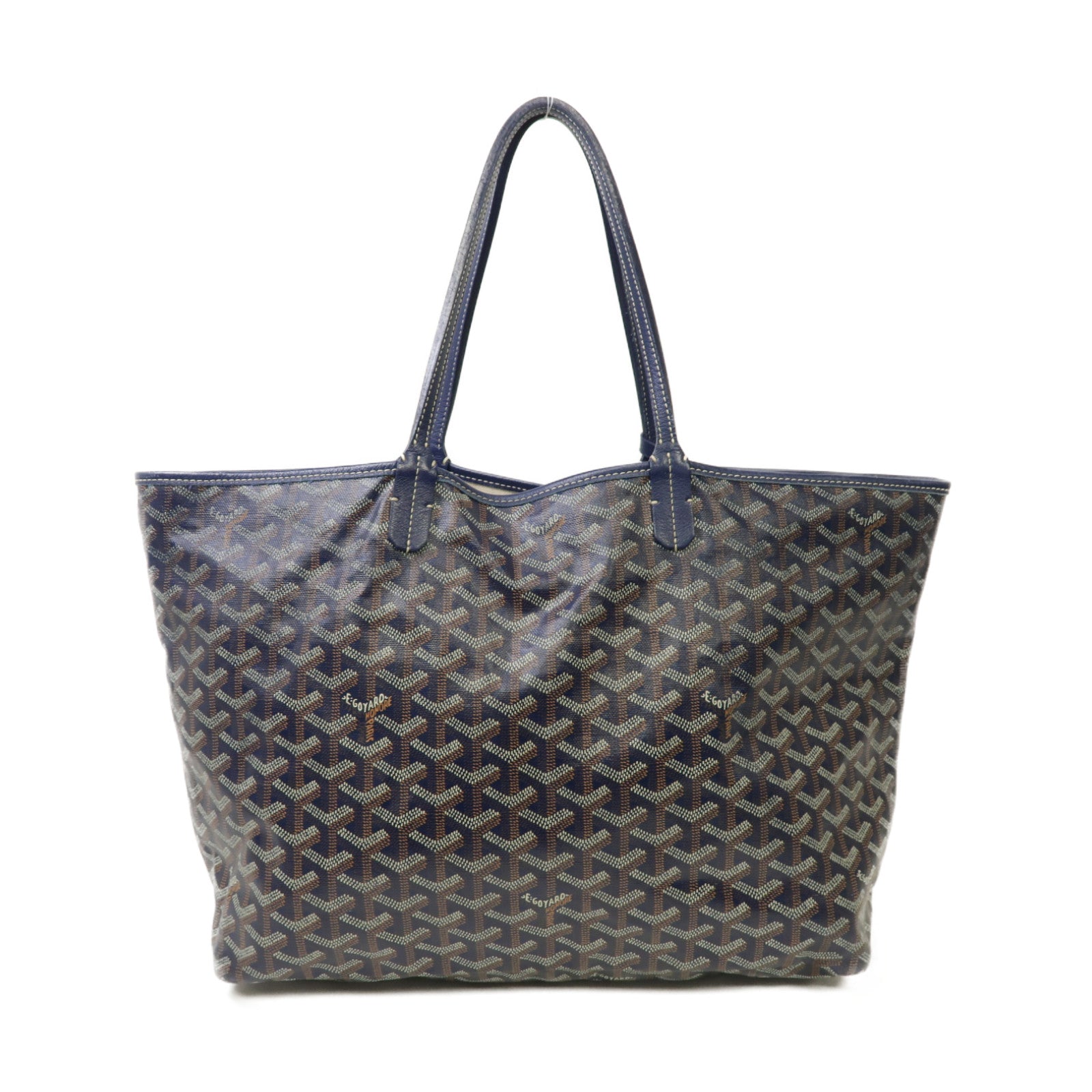 GOYARD 塗層帆布Saint Louis PM銀扣手挽袋藍色