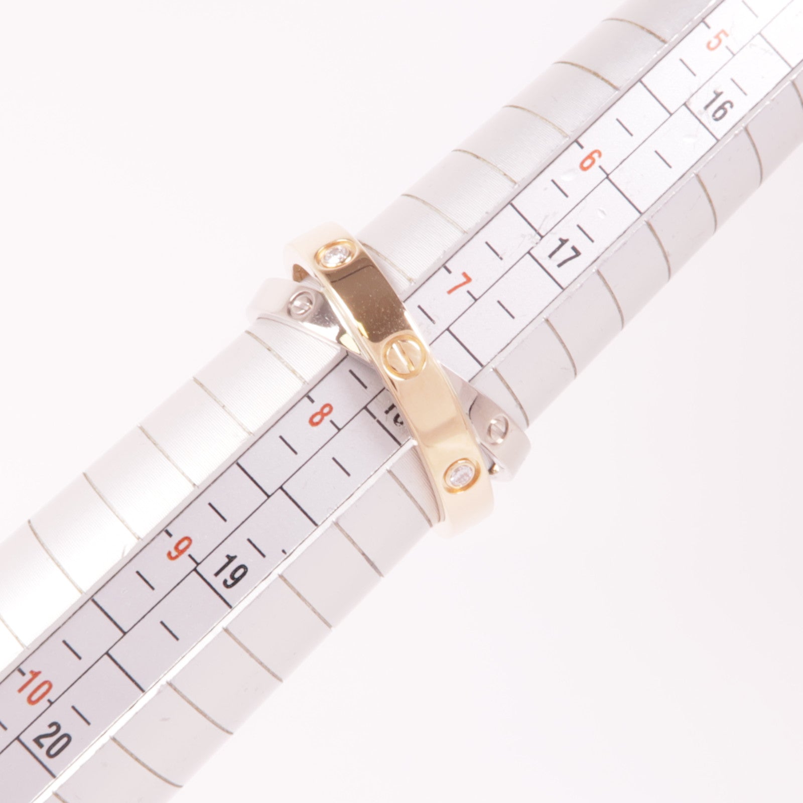 CARTIER 18K白金/玫瑰金Love Be Love Ring 6P Diamond鑽石戒指Cartier#56/US#7.5