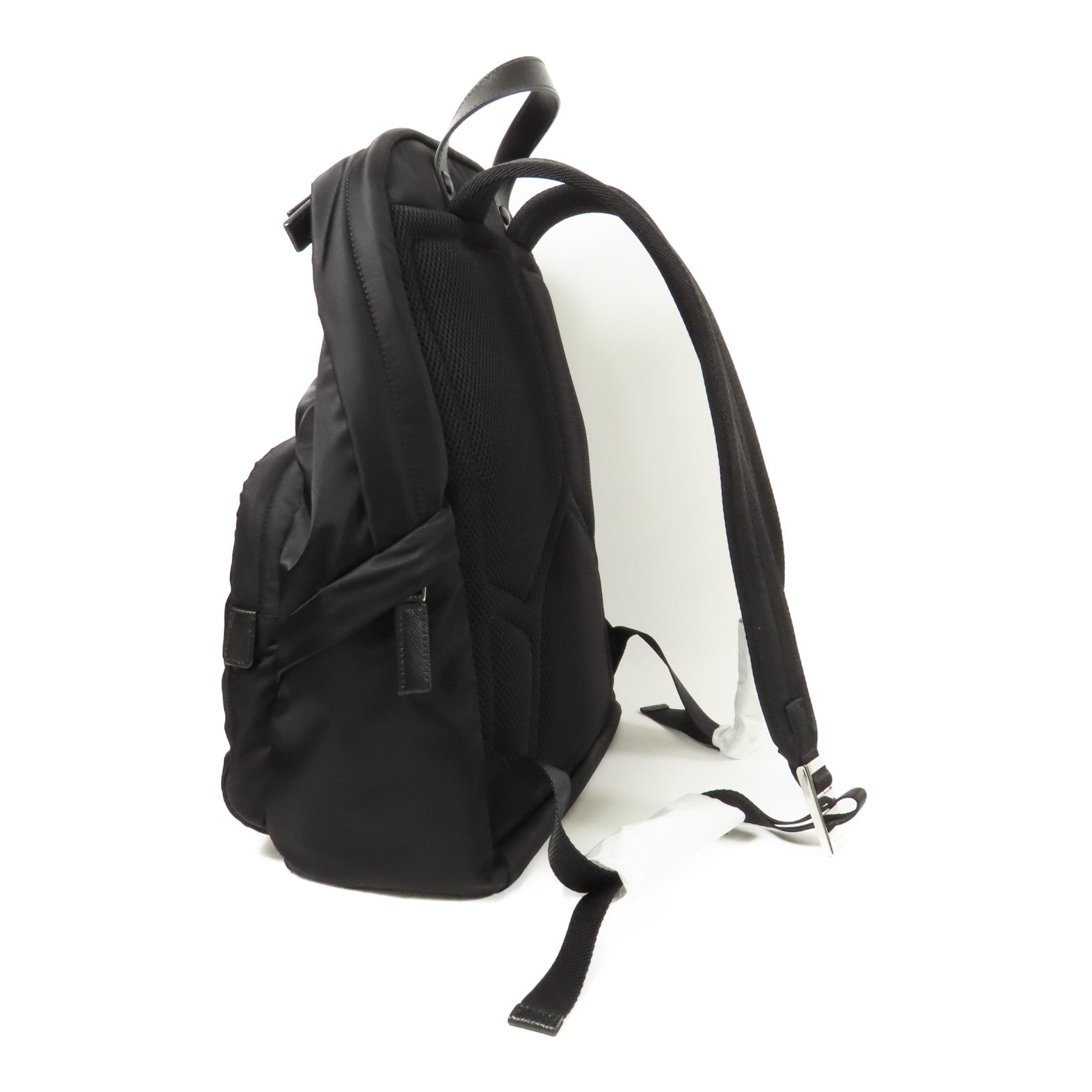 PRADA 尼龍/Saffiano皮革Re-Nylon/Saffiano Backpack銀扣背包