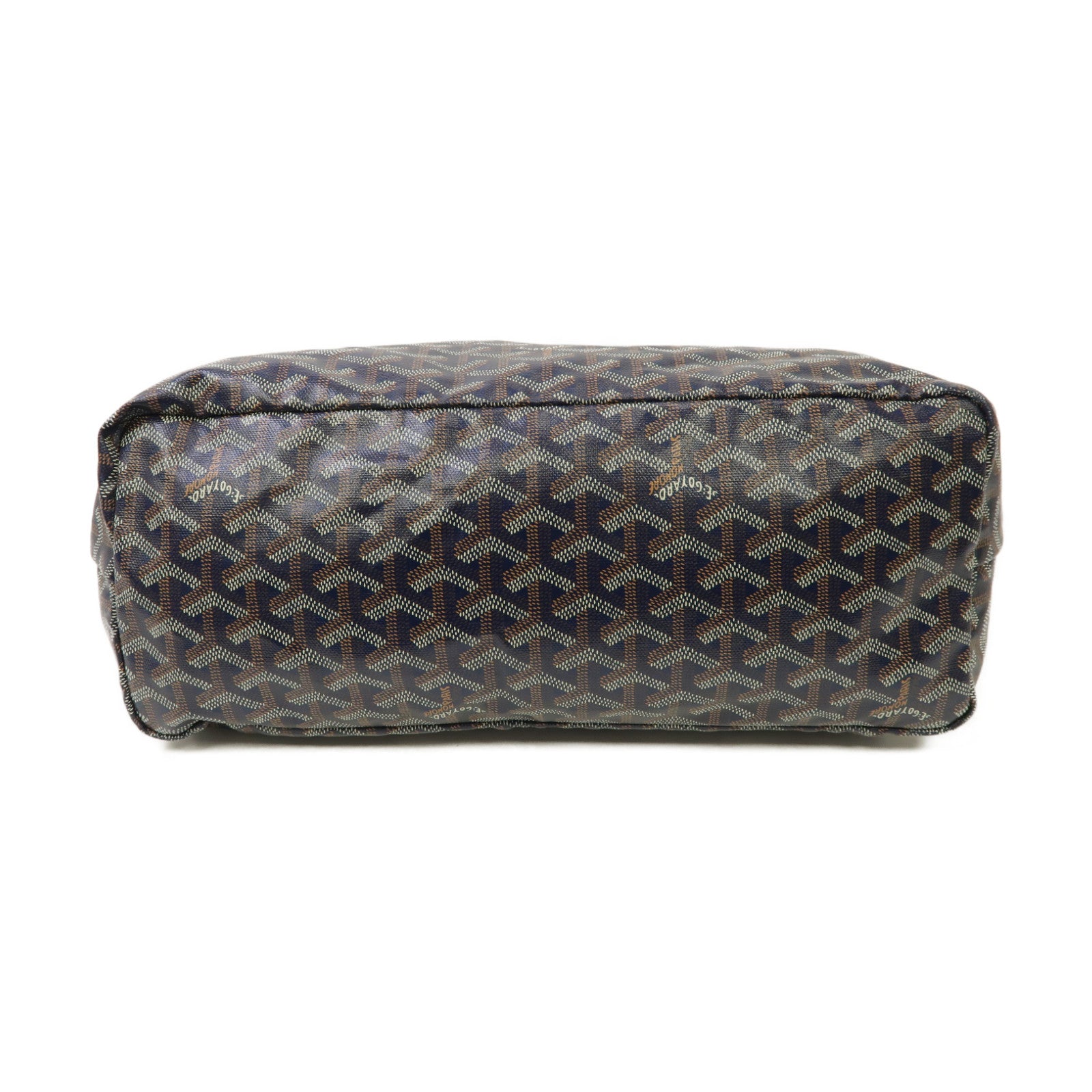 GOYARD 塗層帆布Saint Louis PM銀扣手挽袋藍色