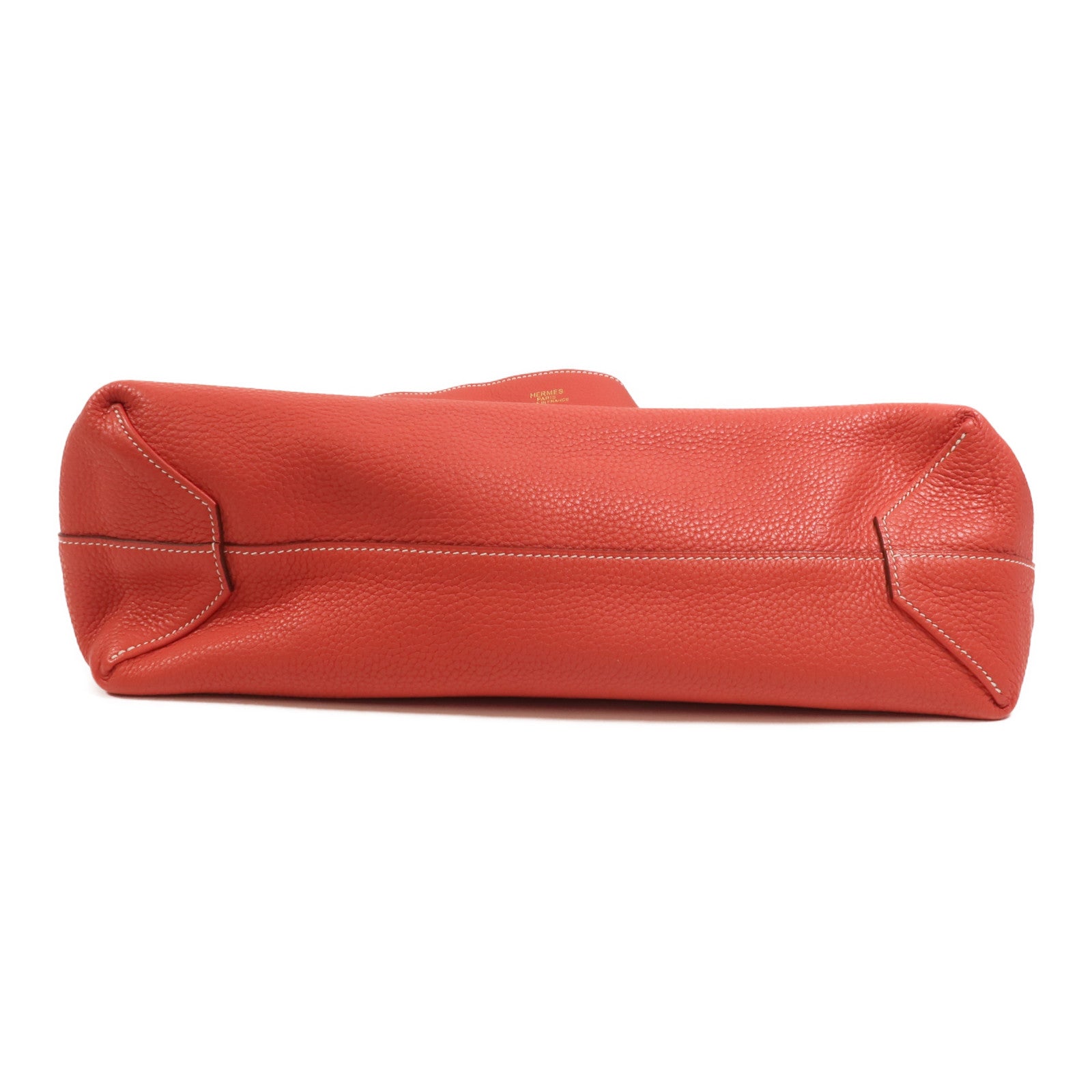 HERMES Clemence皮革Double Sens 36手挽袋Rouge H/Bougainville