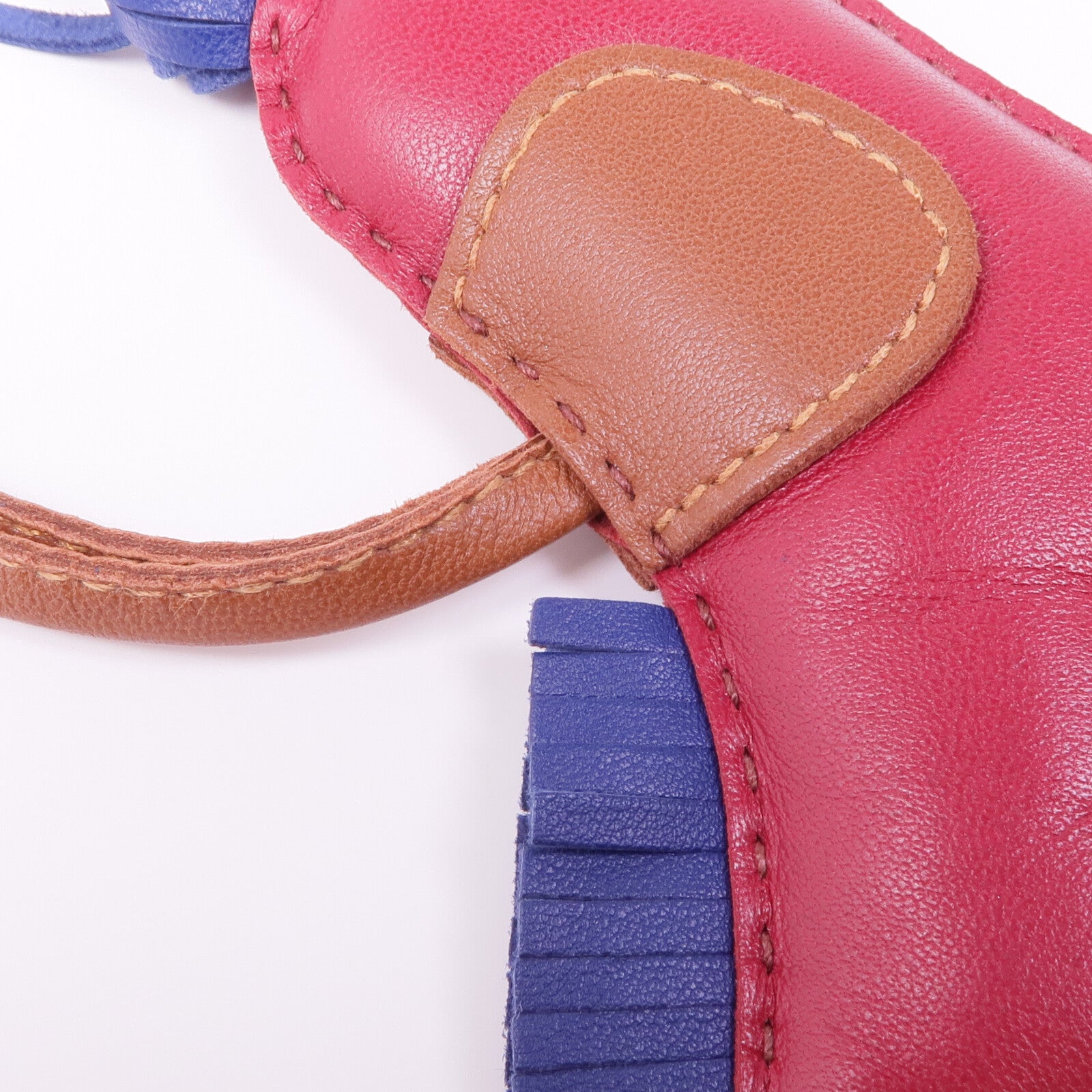 HERMES Milo皮革Rodeo MM掛飾Rubis/Fauve