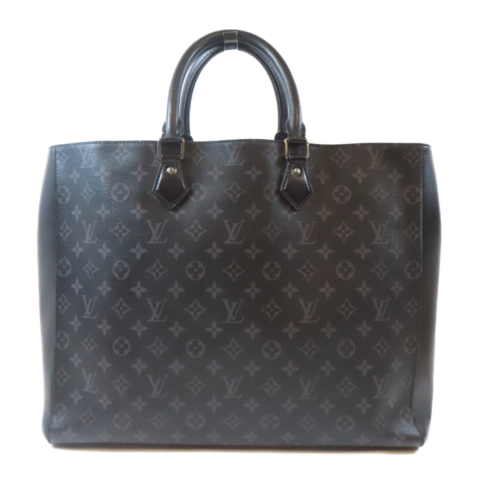 LOUIS VUITTON Monogram Eclipse Grand Sac銀扣手挽袋黑色
