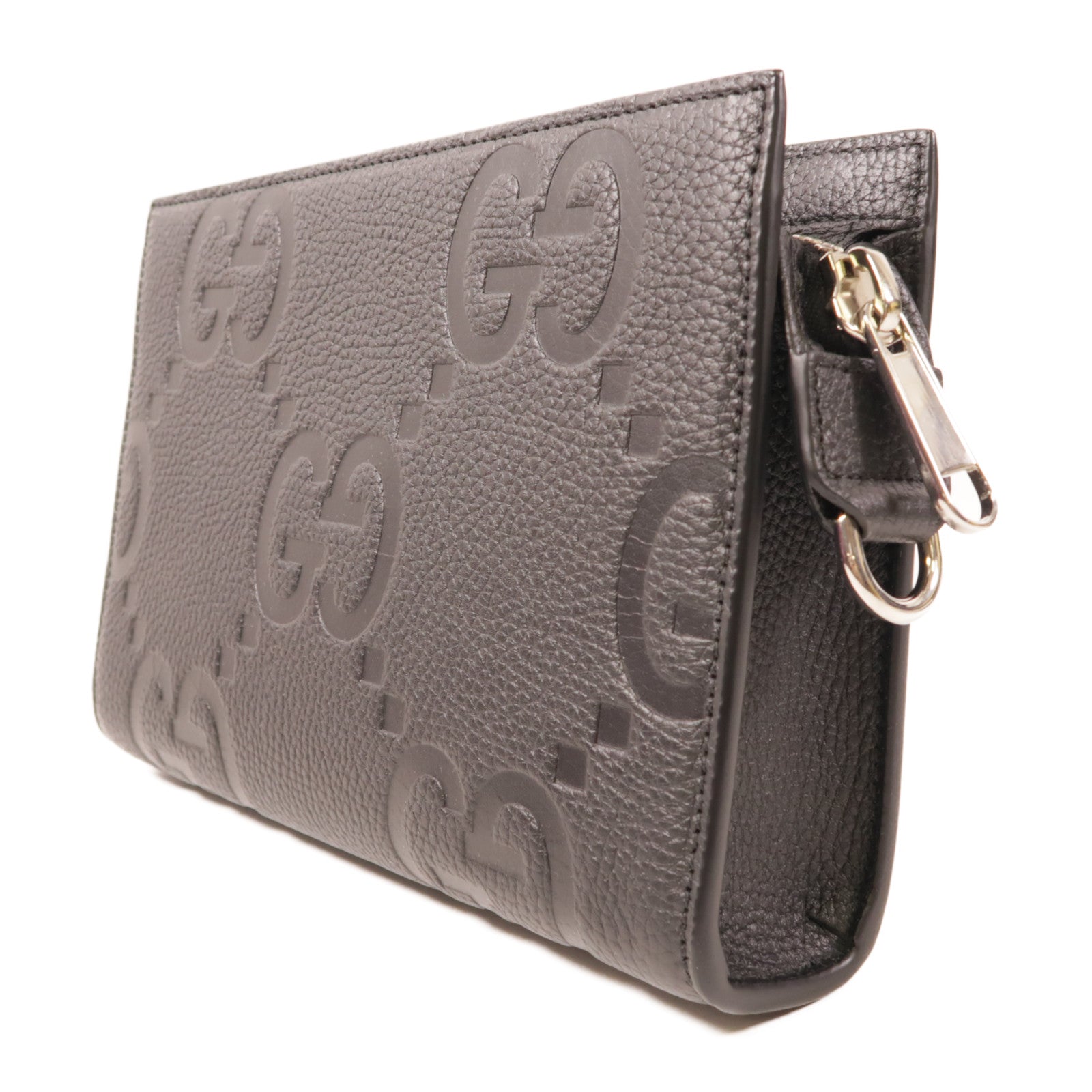GUCCI 【激減優惠】皮革GG Jumbo Small Bag銀扣肩背袋