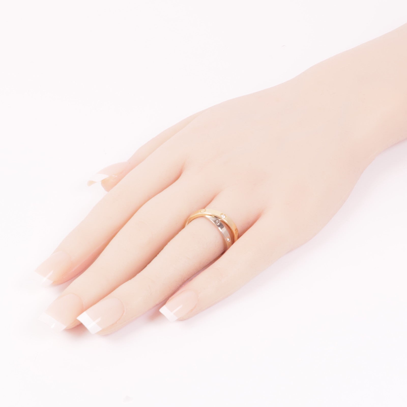 CARTIER 18K白金/玫瑰金Love Be Love Ring 6P Diamond鑽石戒指Cartier#56/US#7.5