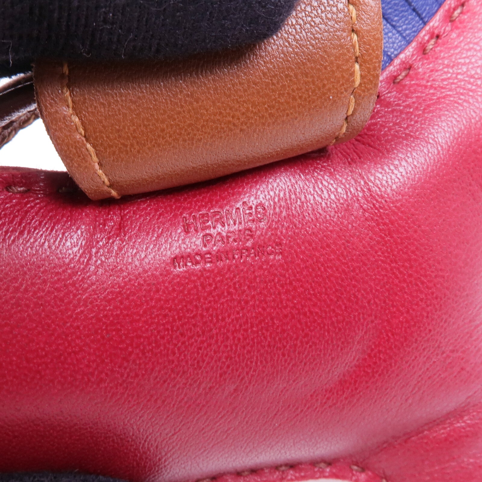 HERMES Milo皮革Rodeo MM掛飾Rubis/Fauve