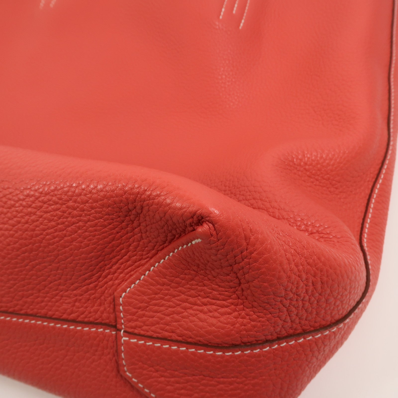 HERMES Clemence皮革Double Sens 36手挽袋Rouge H/Bougainville