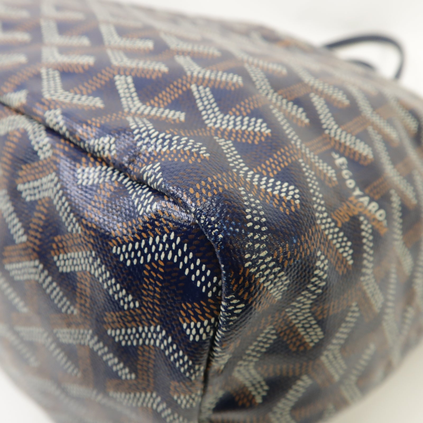 GOYARD 塗層帆布Saint Louis PM銀扣手挽袋藍色