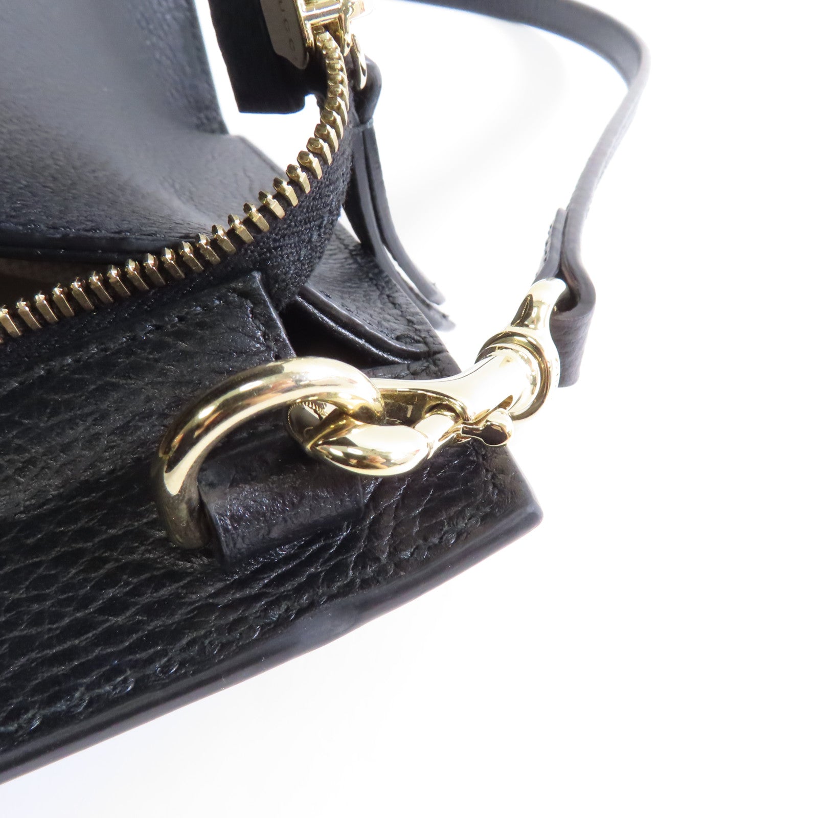 GUCCI 牛皮皮革Soho Shoulder Bag金扣手挽肩背兩用袋黑色