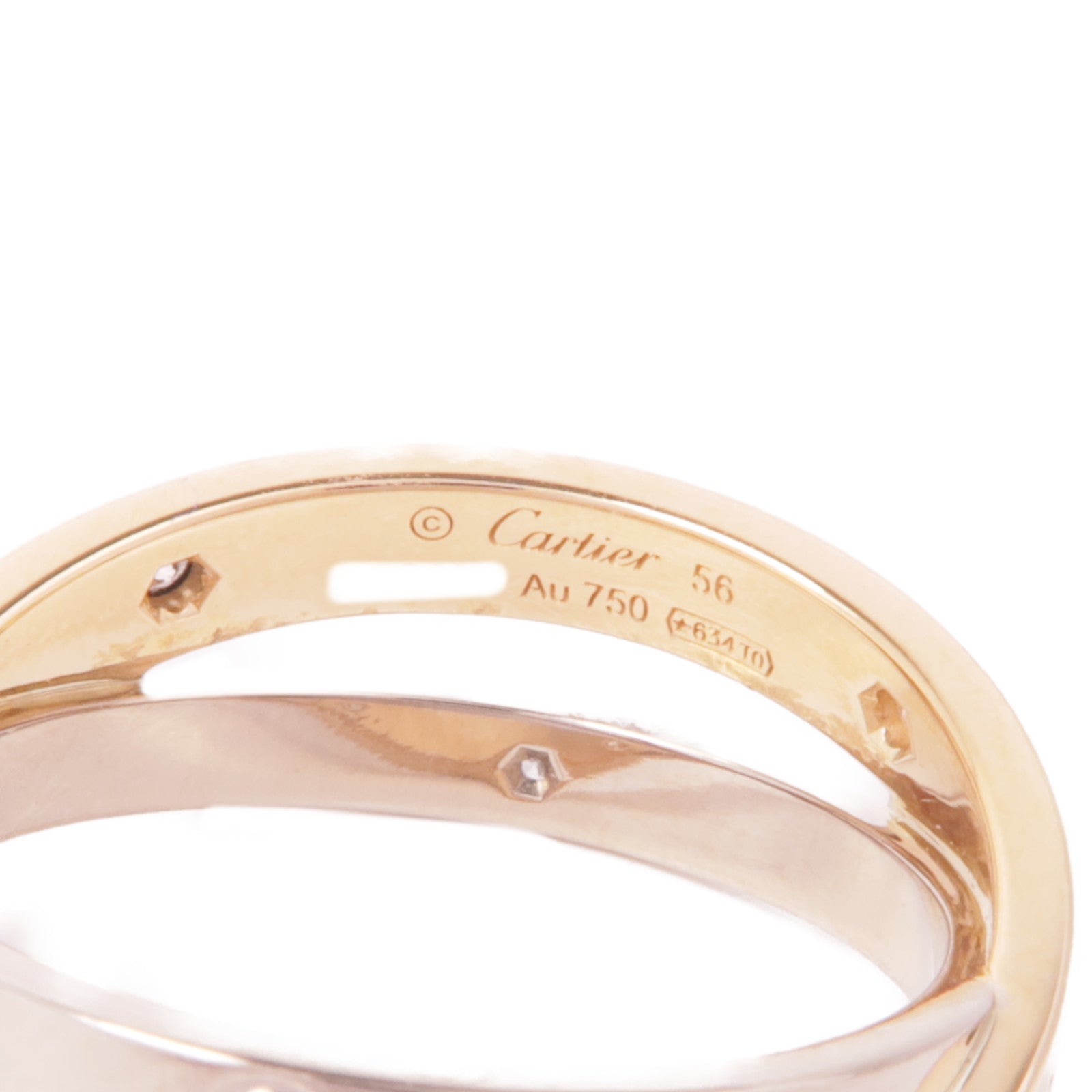 CARTIER 【激減優惠】18K白金/玫瑰金Love Be Love Ring 6P Diamond鑽石戒指Cartier#56/US#7.5