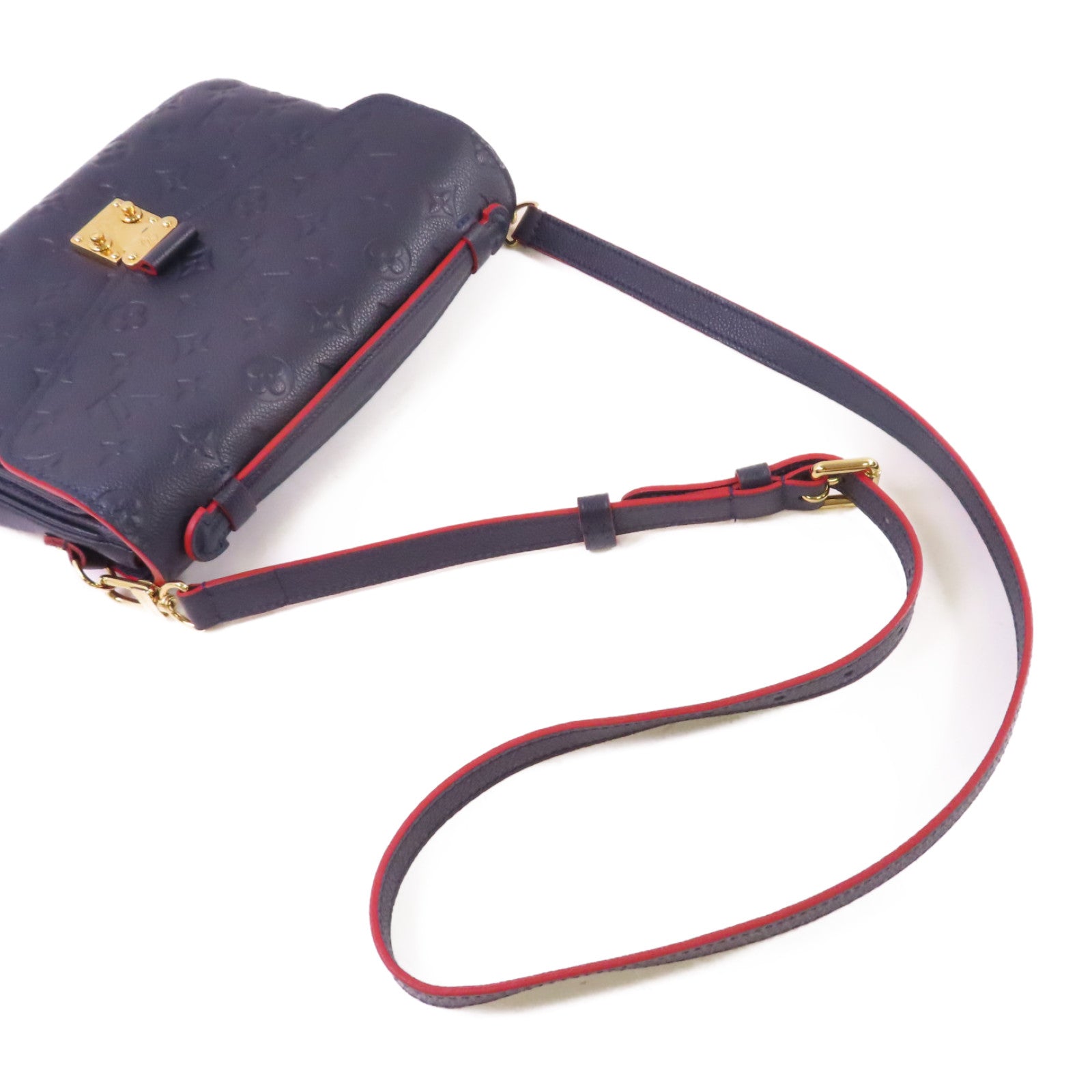 LOUIS VUITTON Monogram Empreinte Pochette Metis 2Way Shoulder Bag金扣手挽肩背兩用袋寶藍色/紅色