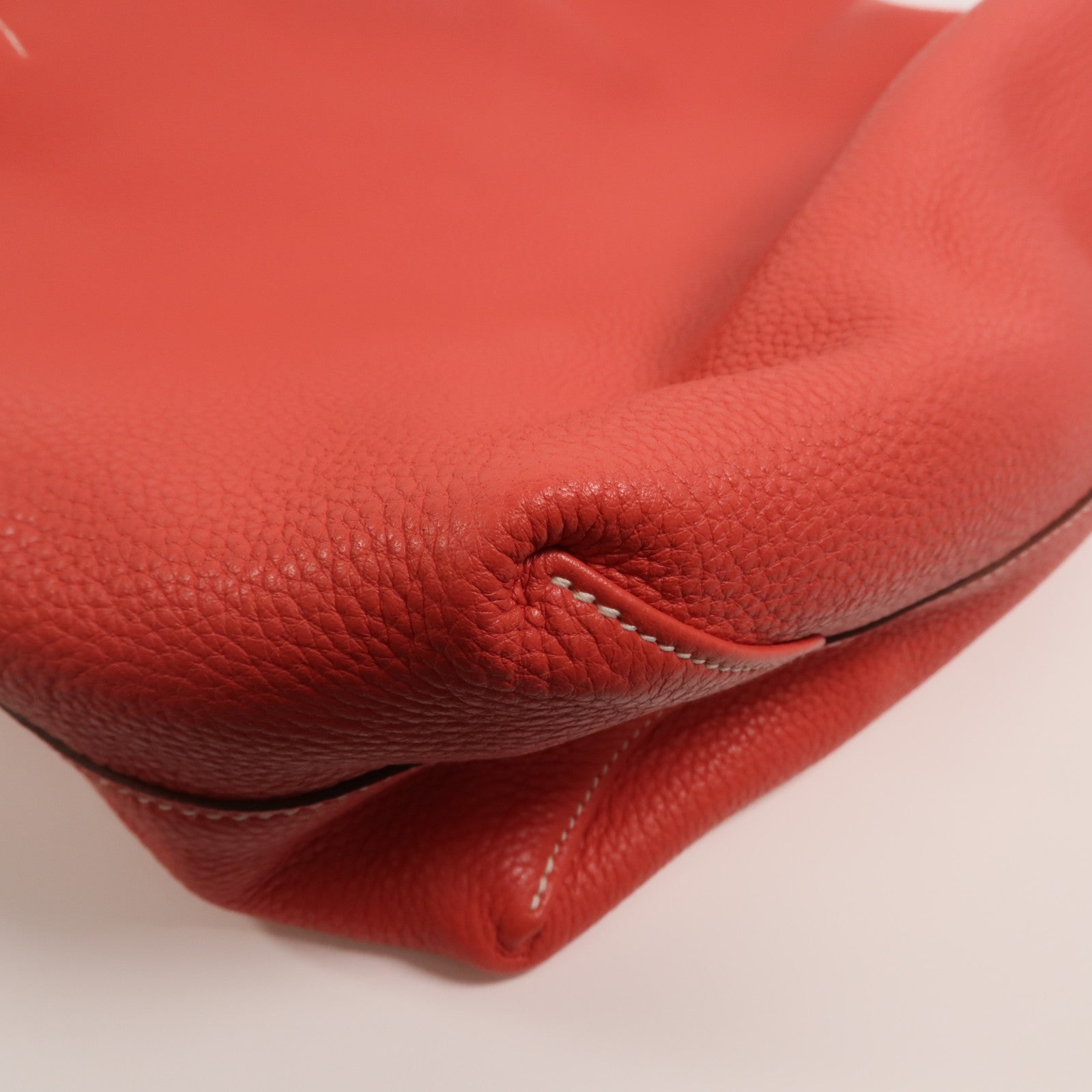 HERMES Clemence皮革Double Sens 36手挽袋Rouge H/Bougainville