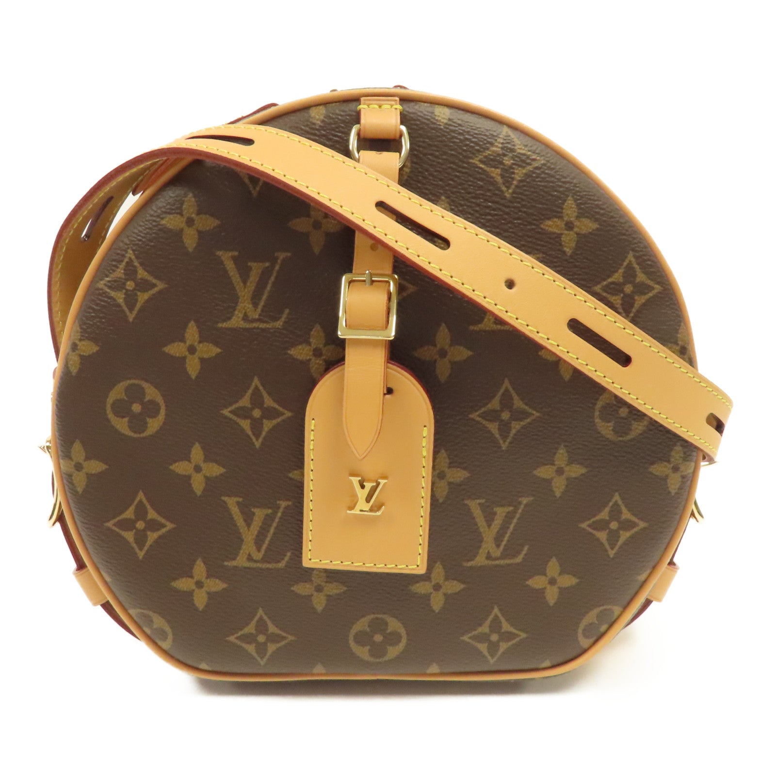 LOUIS VUITTON Monogram Boite Chapeau Souple MM金扣肩背袋啡色