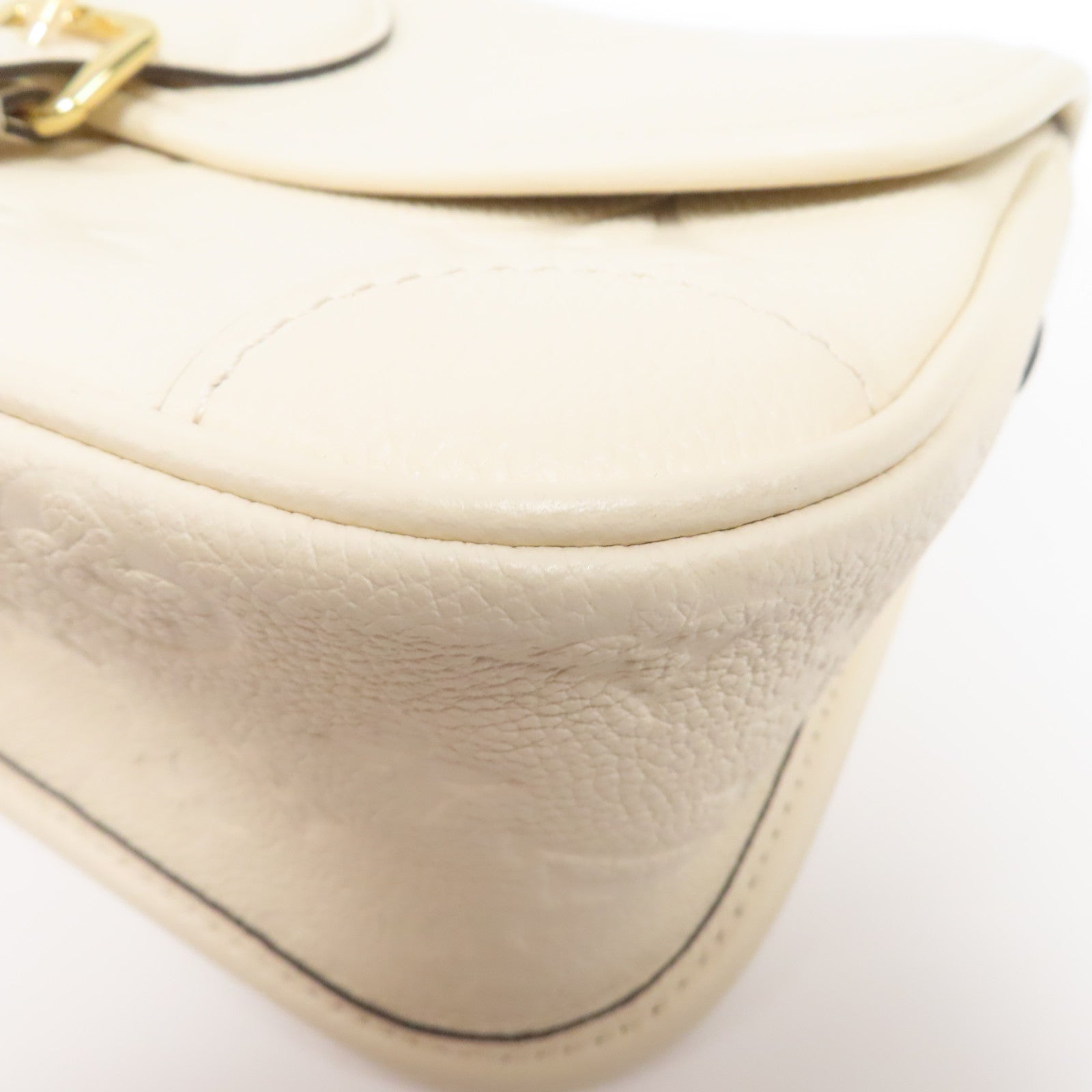 LOUIS VUITTON Monogram Empreinte Diane金扣肩背袋白色
