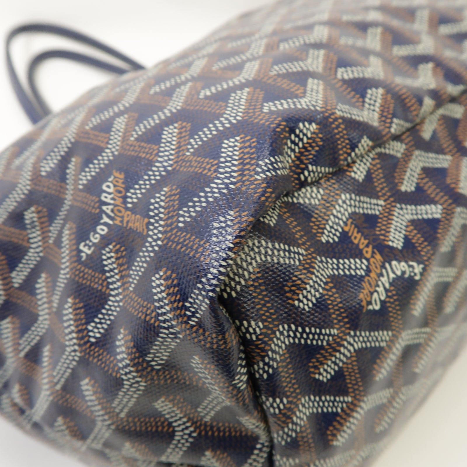 GOYARD 塗層帆布Saint Louis PM銀扣手挽袋藍色