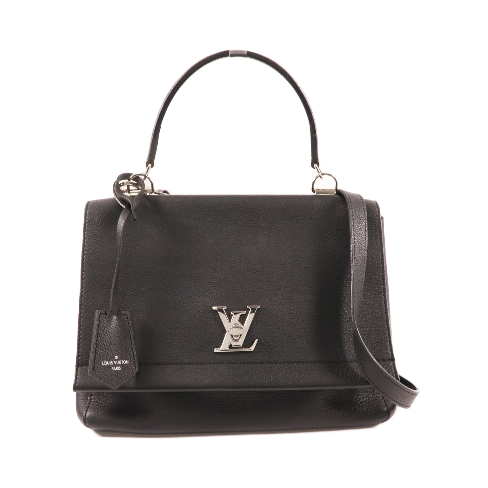 LOUIS VUITTON 牛皮皮革Lock Me II銀扣手挽肩背兩用袋