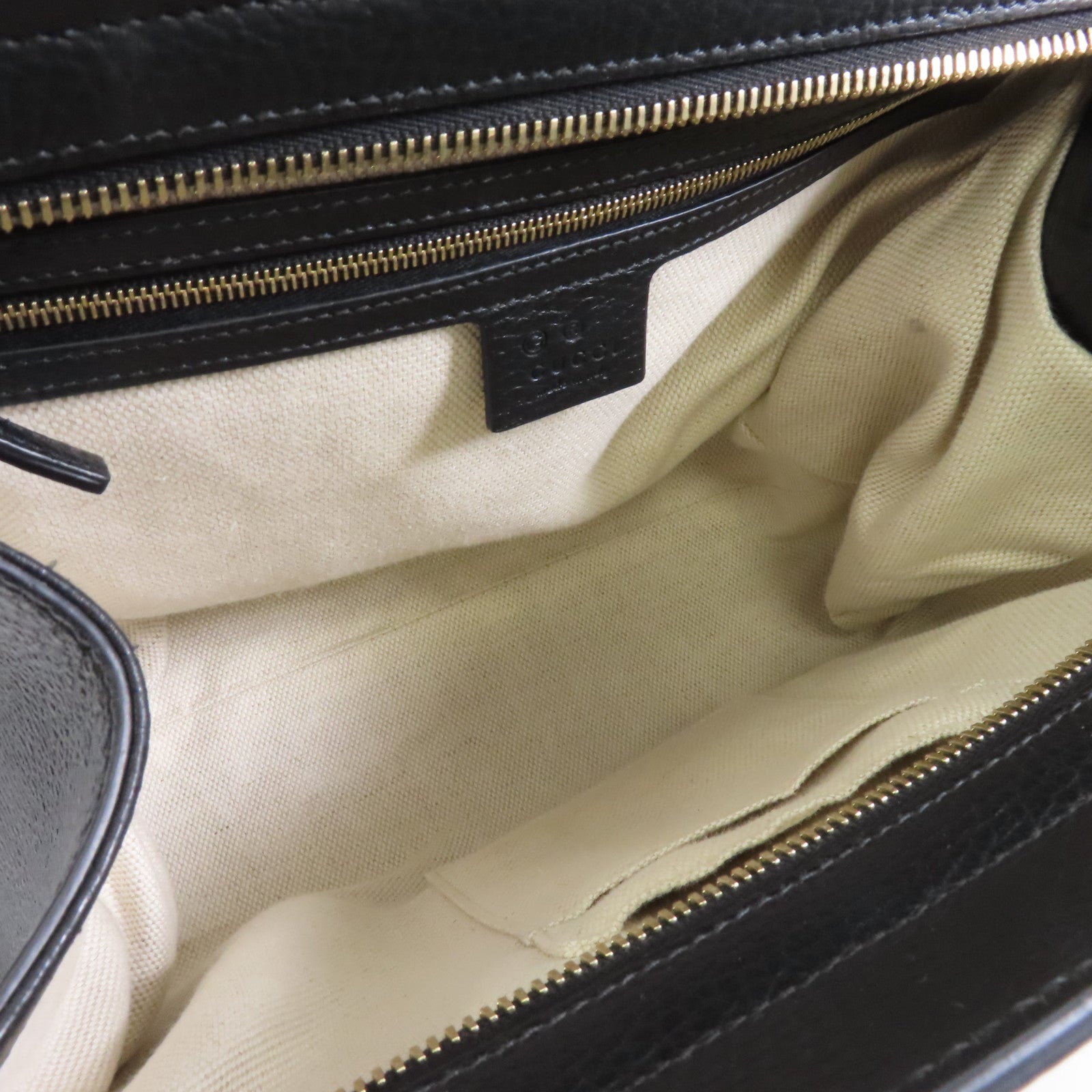 GUCCI 牛皮皮革Soho Shoulder Bag金扣手挽肩背兩用袋黑色