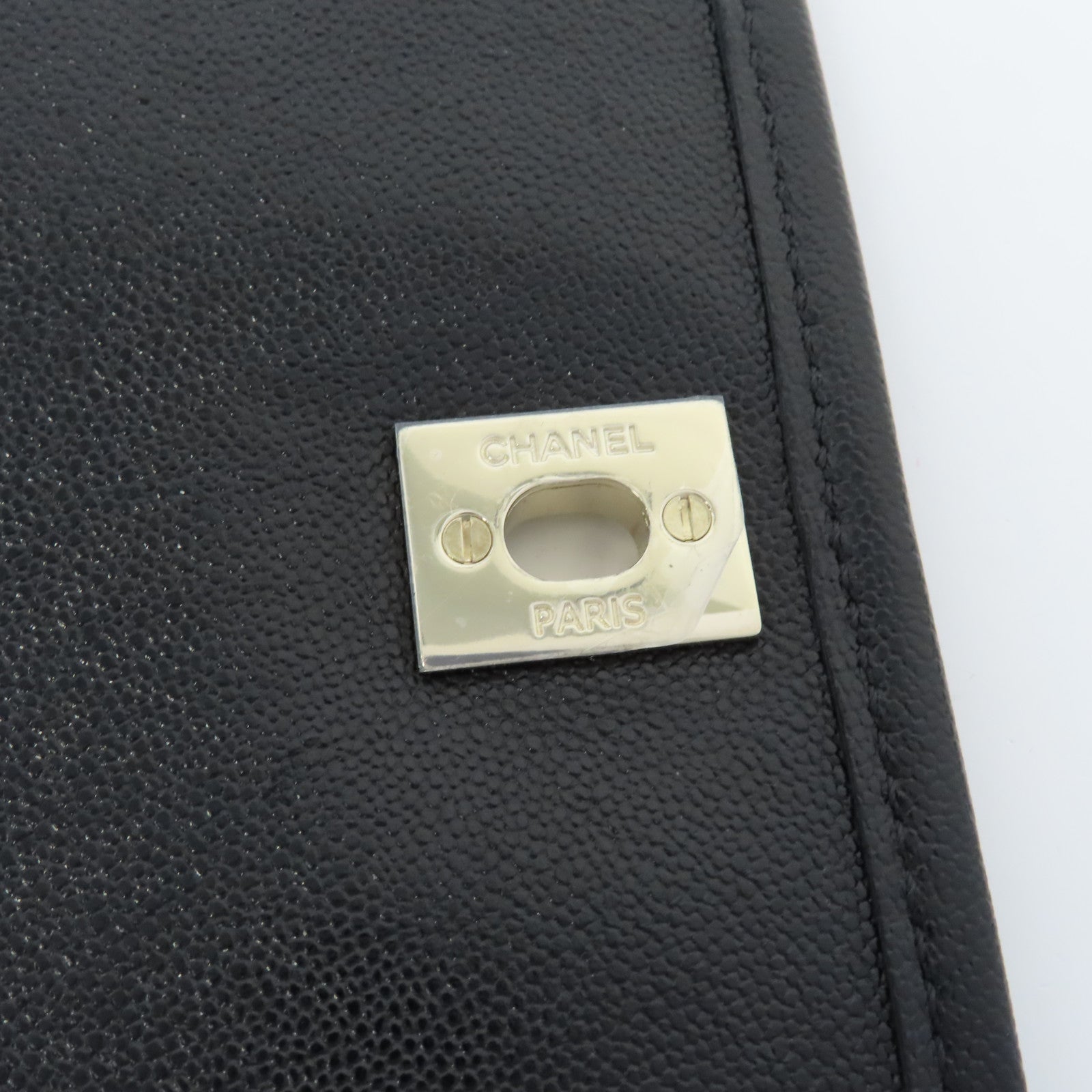 CHANEL 菱格Caviar皮革Chain Shoulder金扣鏈帶肩背袋