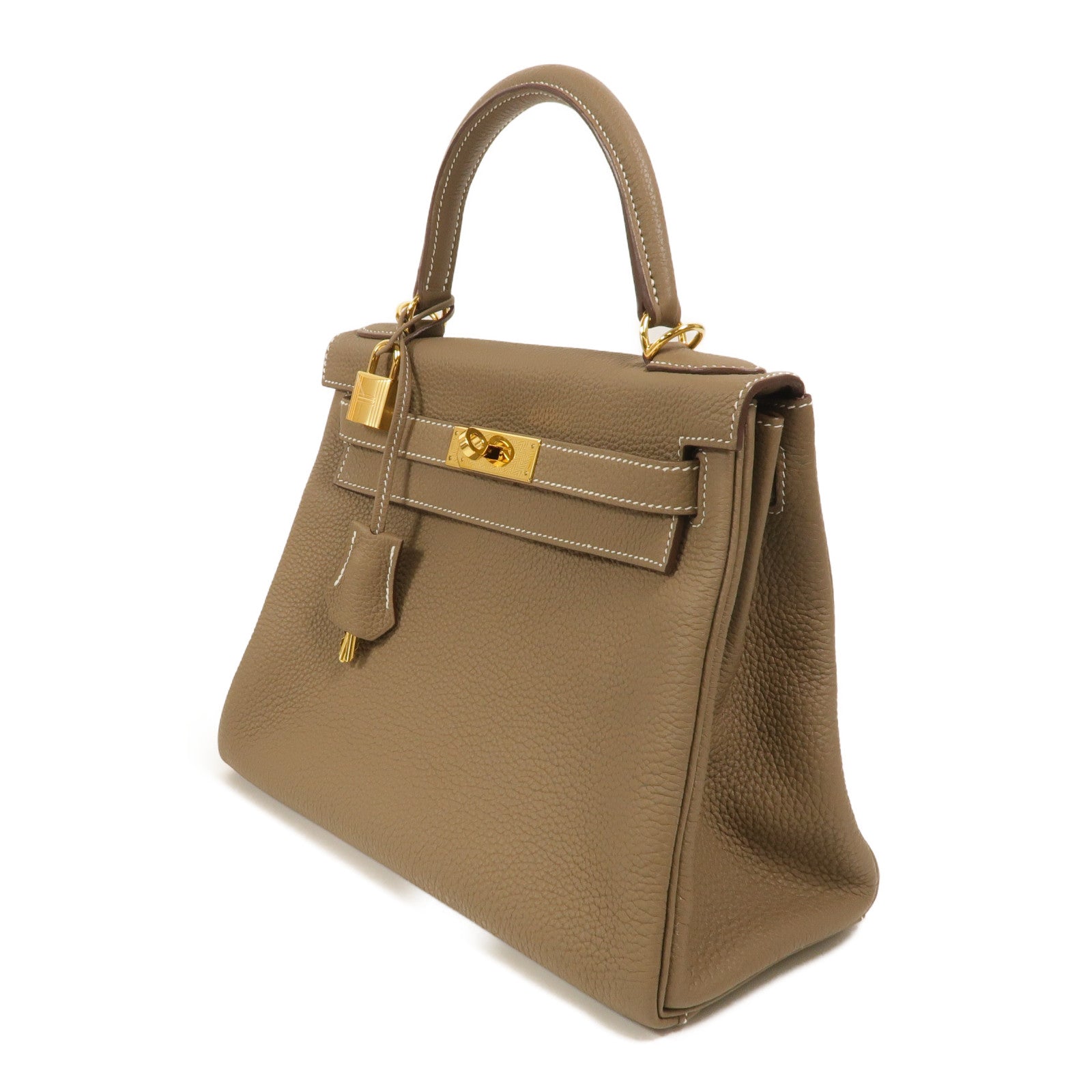 HERMES Togo皮革Kelly 28手挽肩背兩用袋Etoupe