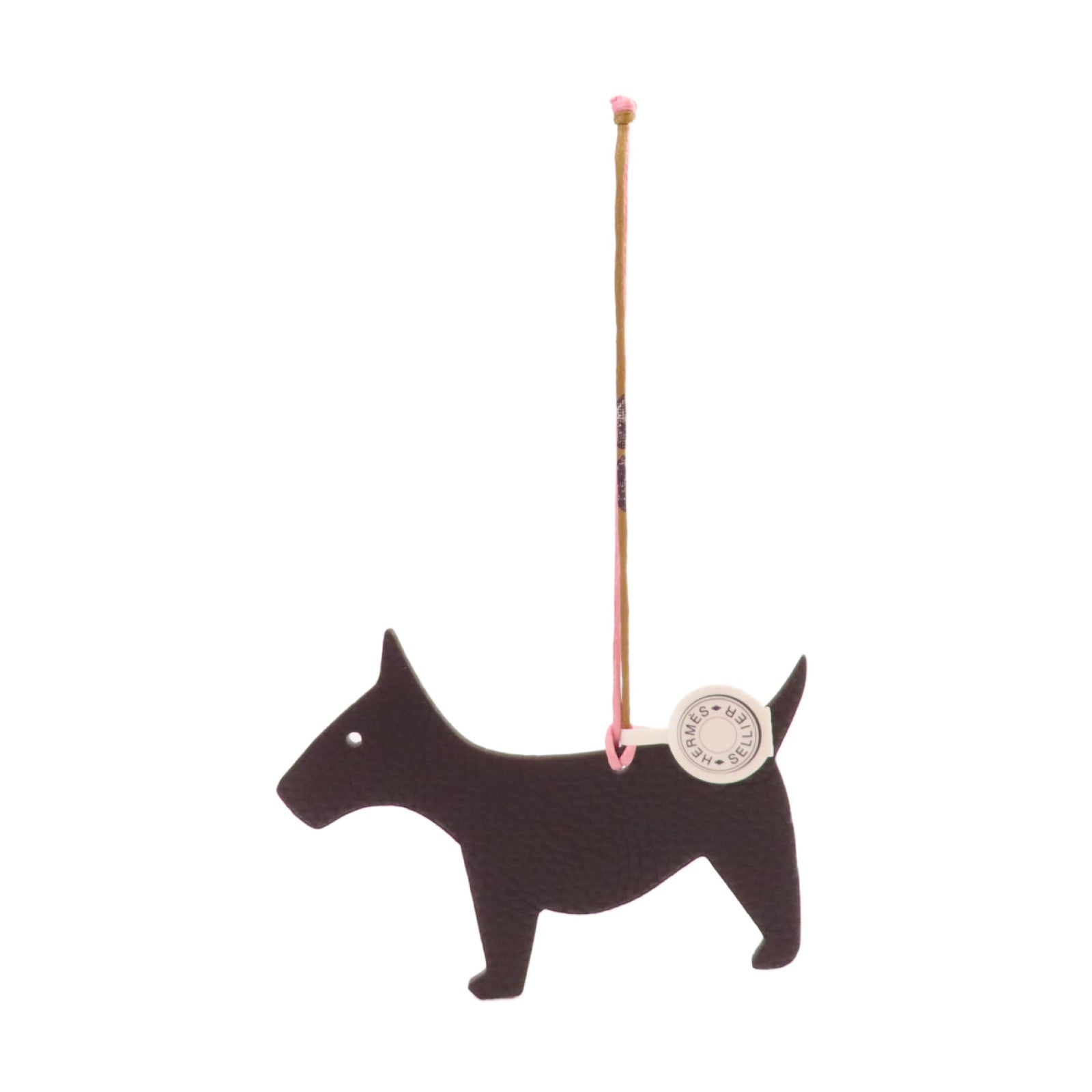 HERMES Clemence皮革/Evercolor皮革Dog Charm掛飾黑色/藍色