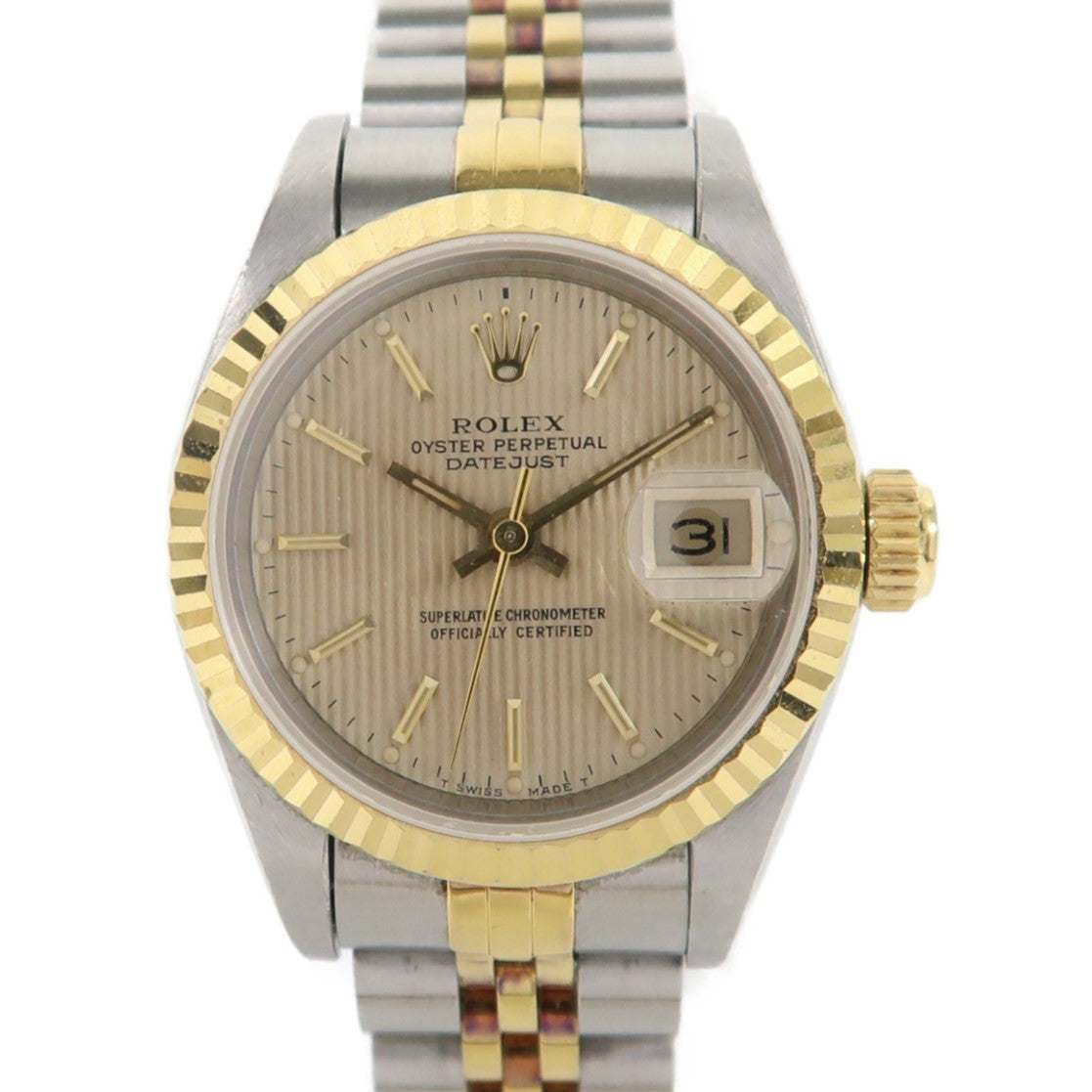 ROLEX Datejust 18K黃金/不鏽鋼手錶自動機芯金色