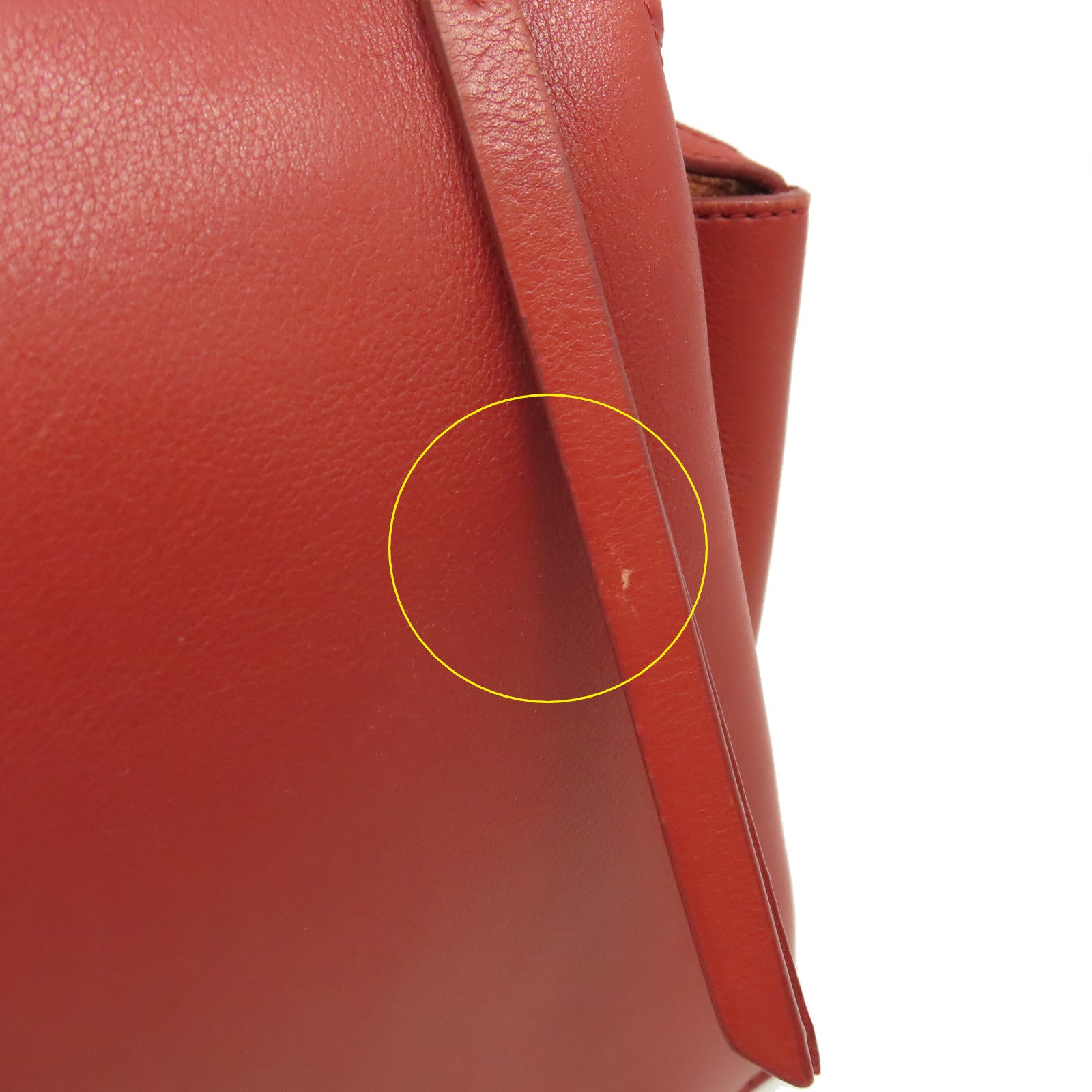CELINE 【激減優惠】牛皮皮革Chain Shoulder Bag鏈帶肩背袋紅色