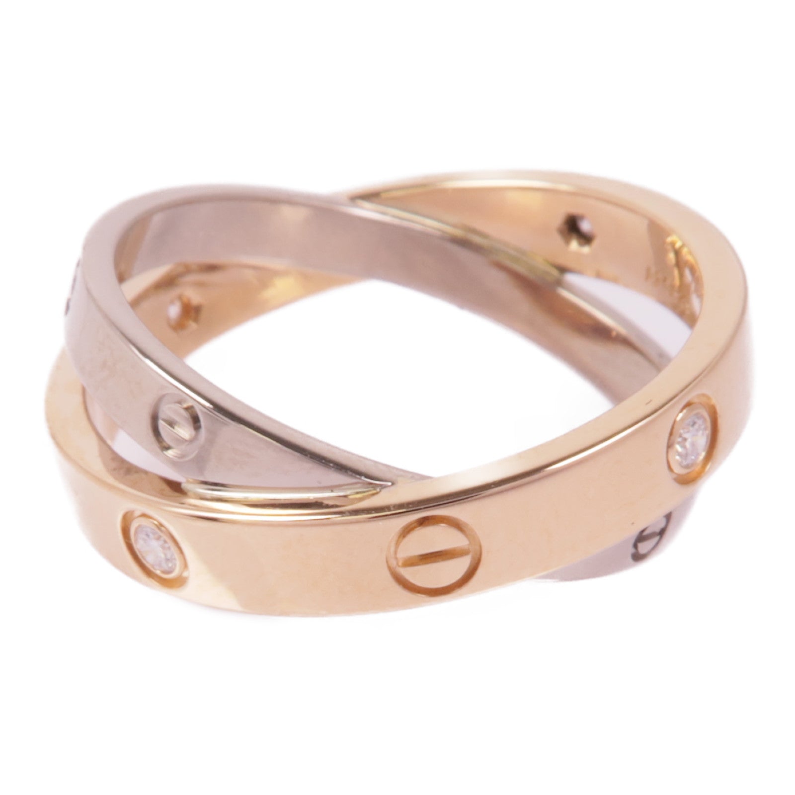 CARTIER 【激減優惠】18K白金/玫瑰金Love Be Love Ring 6P Diamond鑽石戒指Cartier#56/US#7.5