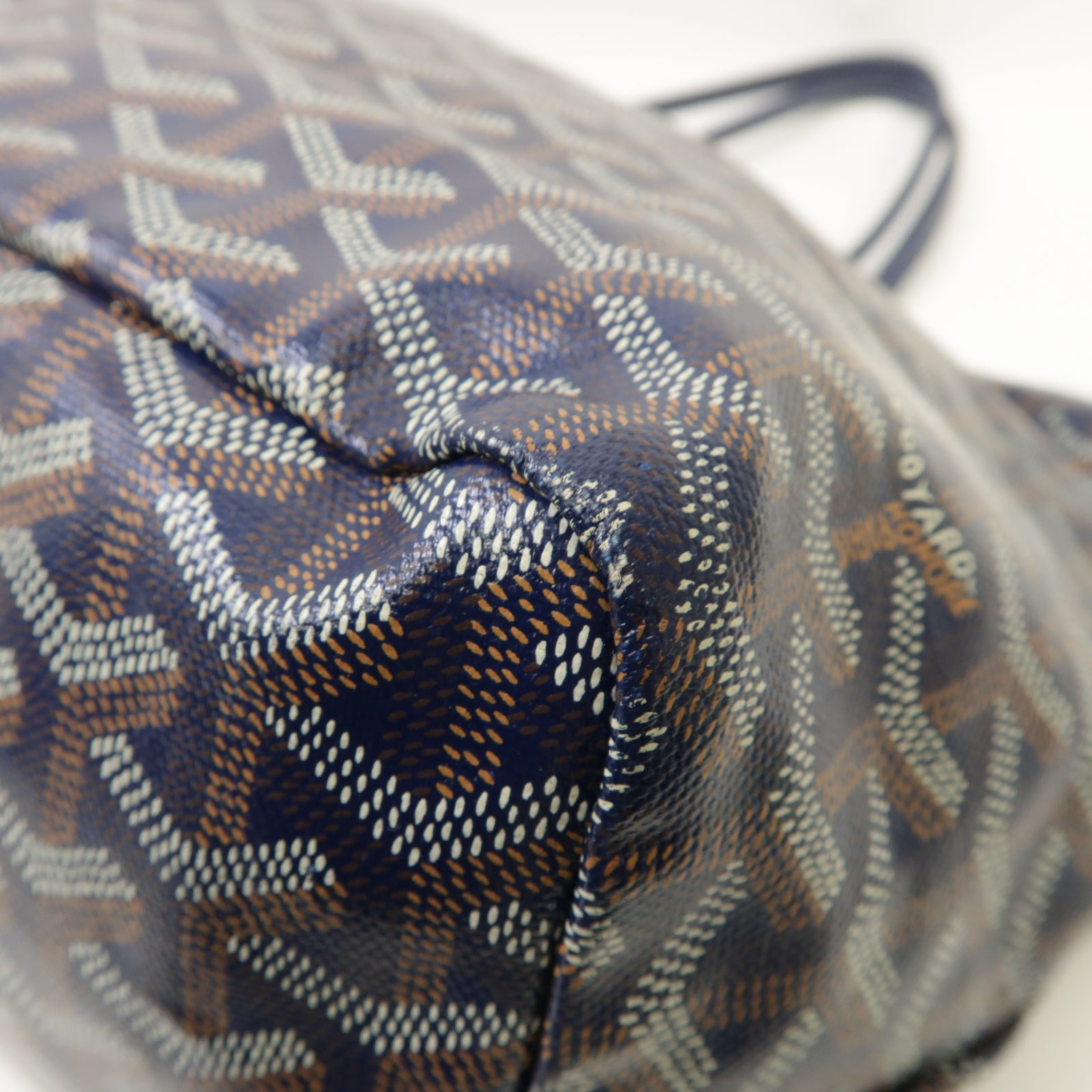 GOYARD 塗層帆布Saint Louis PM銀扣手挽袋藍色
