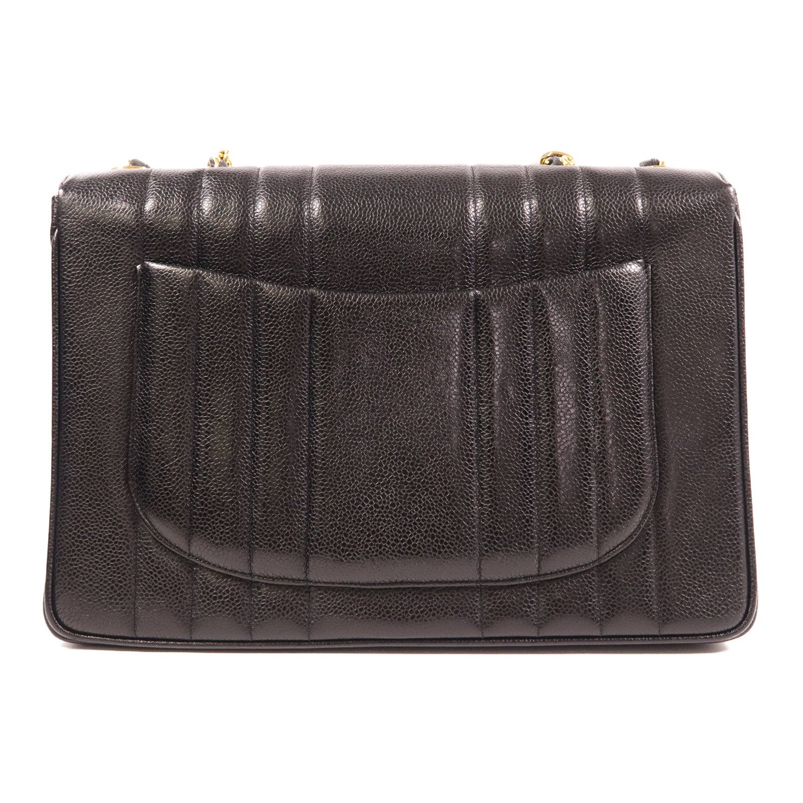 CHANEL 牛皮皮革Vintage Chain Shoulder金扣鏈帶肩背袋