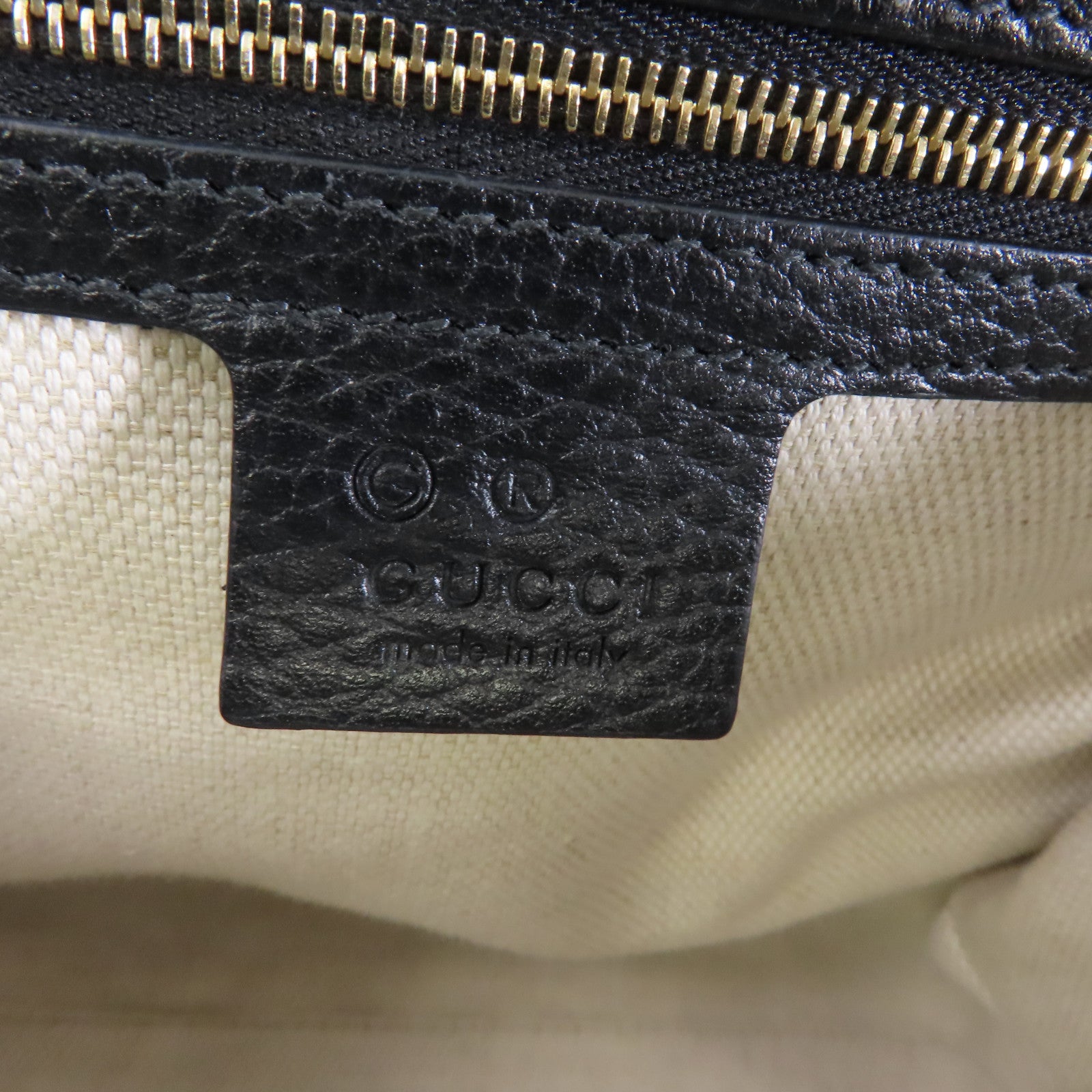 GUCCI 牛皮皮革Soho Shoulder Bag金扣手挽肩背兩用袋黑色
