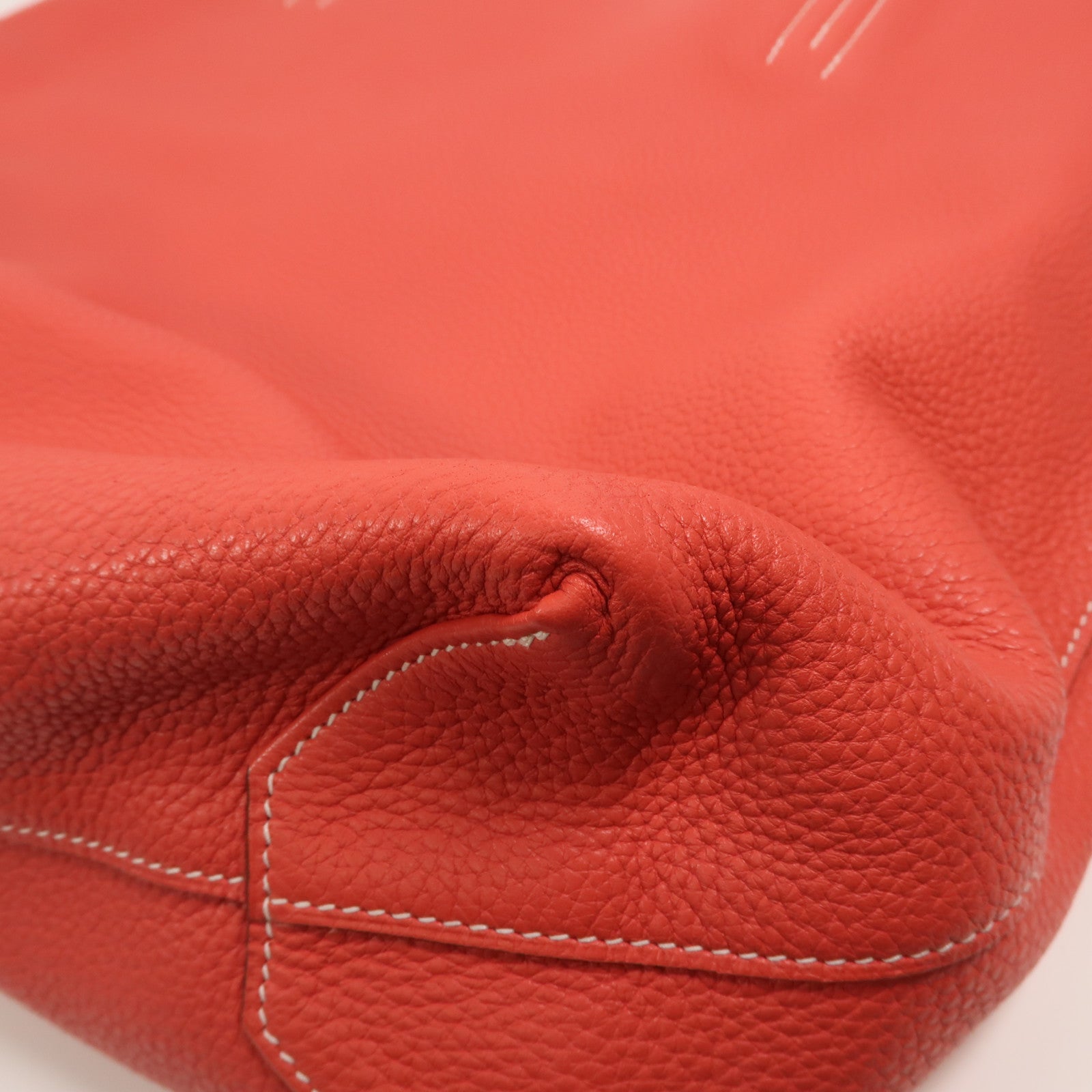 HERMES Clemence皮革Double Sens 36手挽袋Rouge H/Bougainville