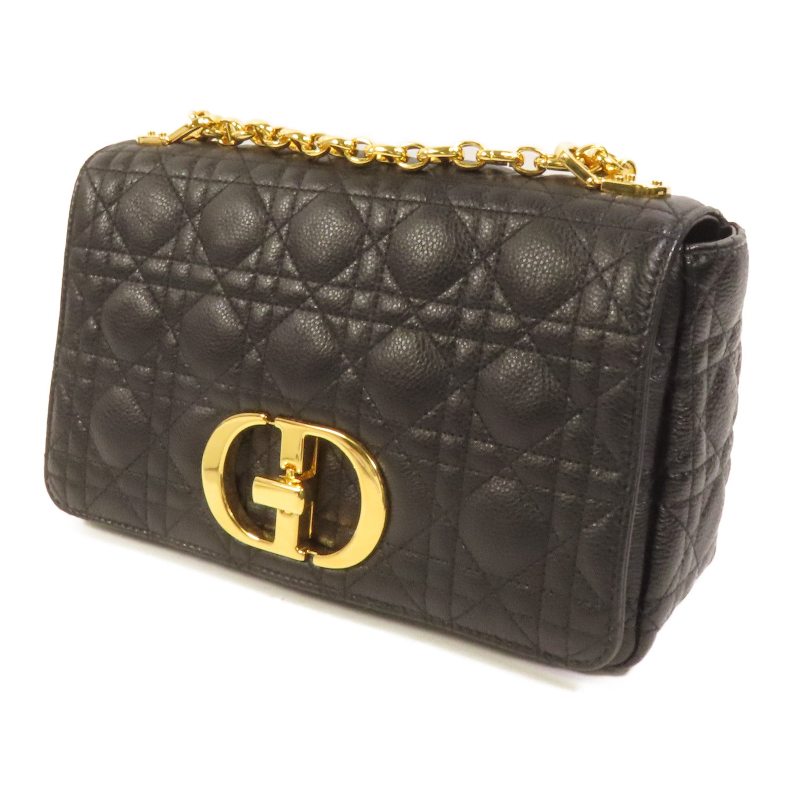Dior 牛皮皮革Dior Caro Medium金扣鏈帶肩背袋