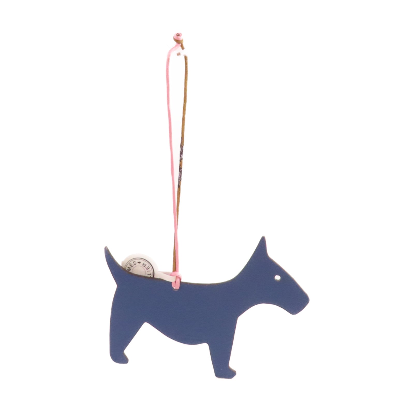 HERMES Clemence皮革/Evercolor皮革Dog Charm掛飾黑色/藍色