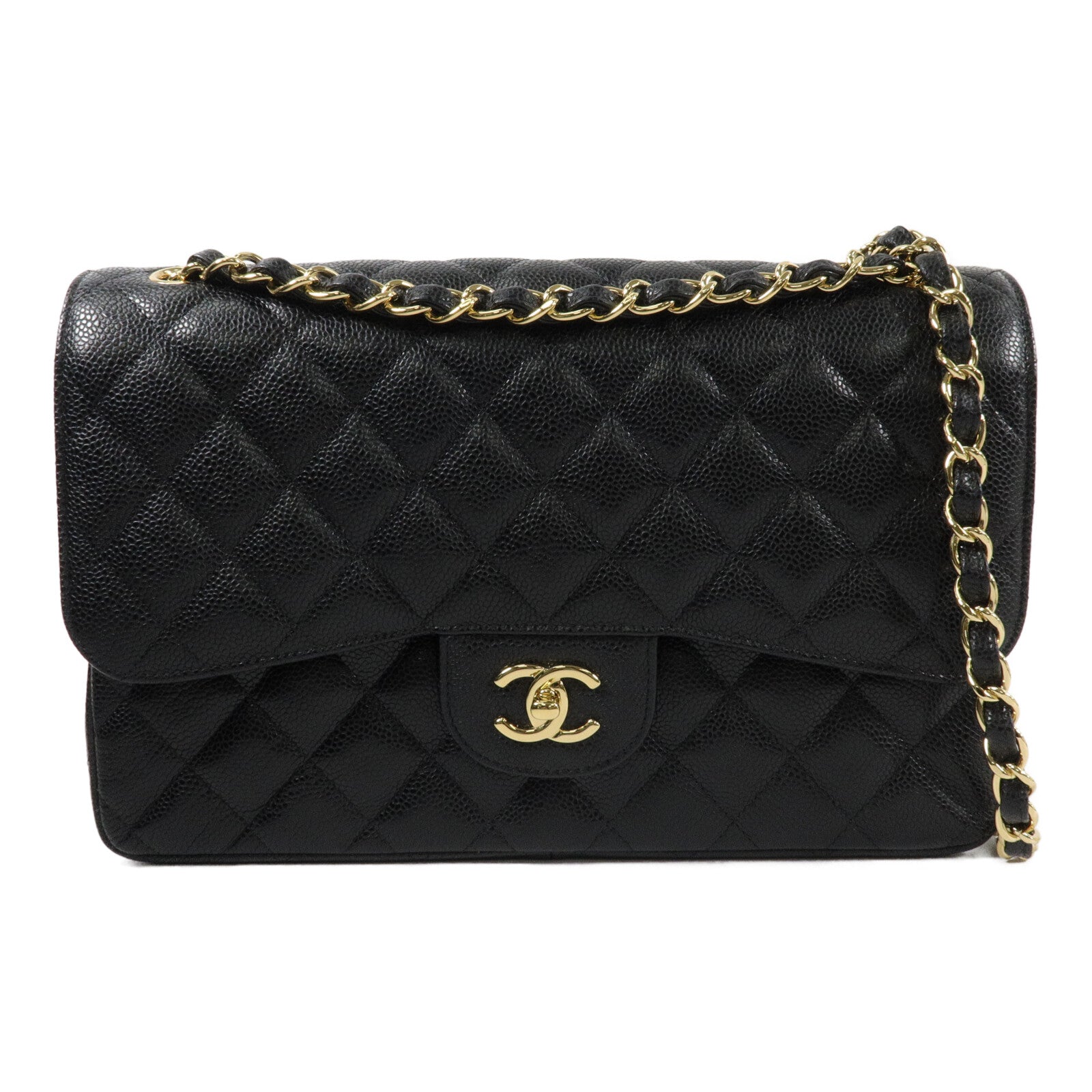 CHANEL 牛皮皮革Large Classic鏈帶肩背袋