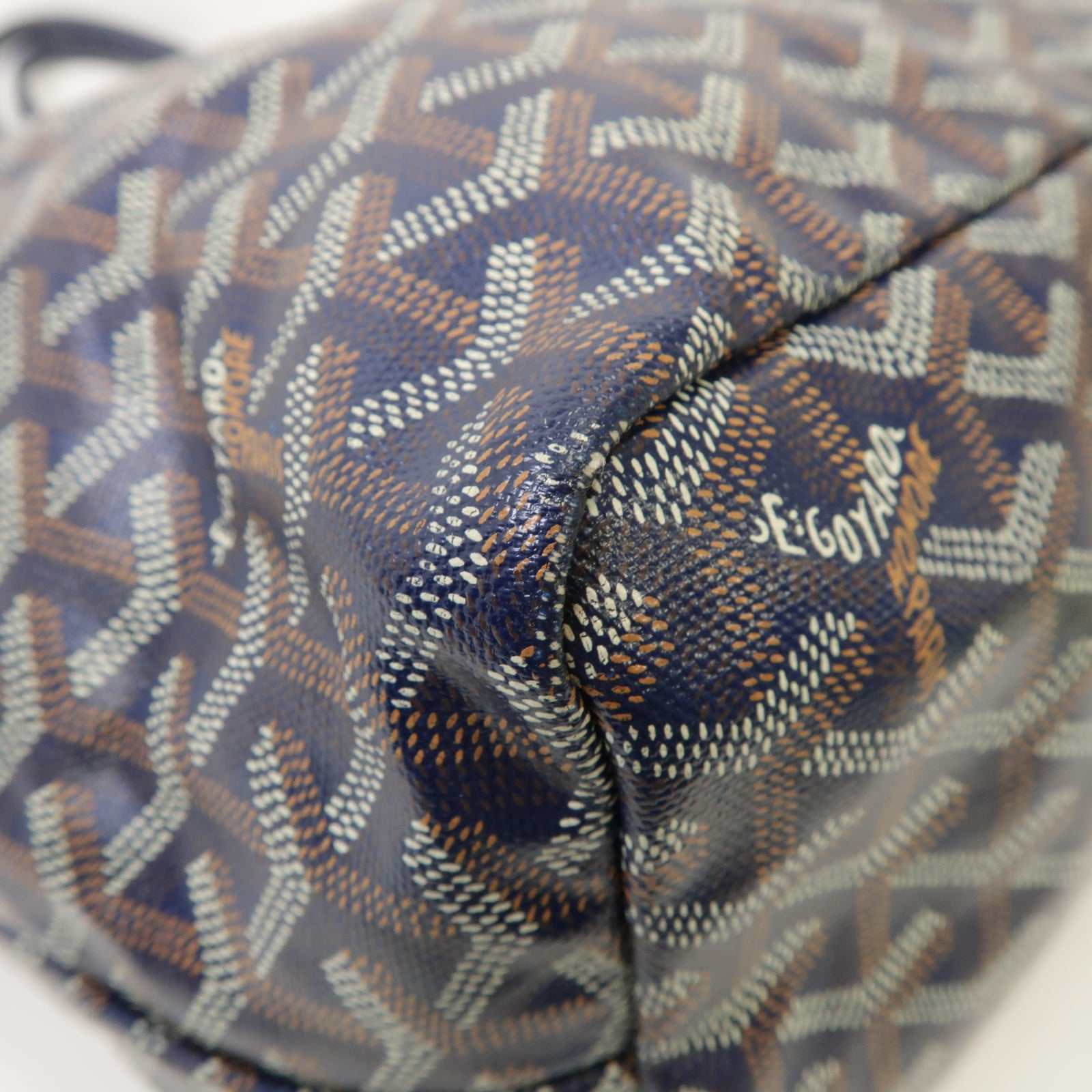 GOYARD 塗層帆布Saint Louis PM銀扣手挽袋藍色